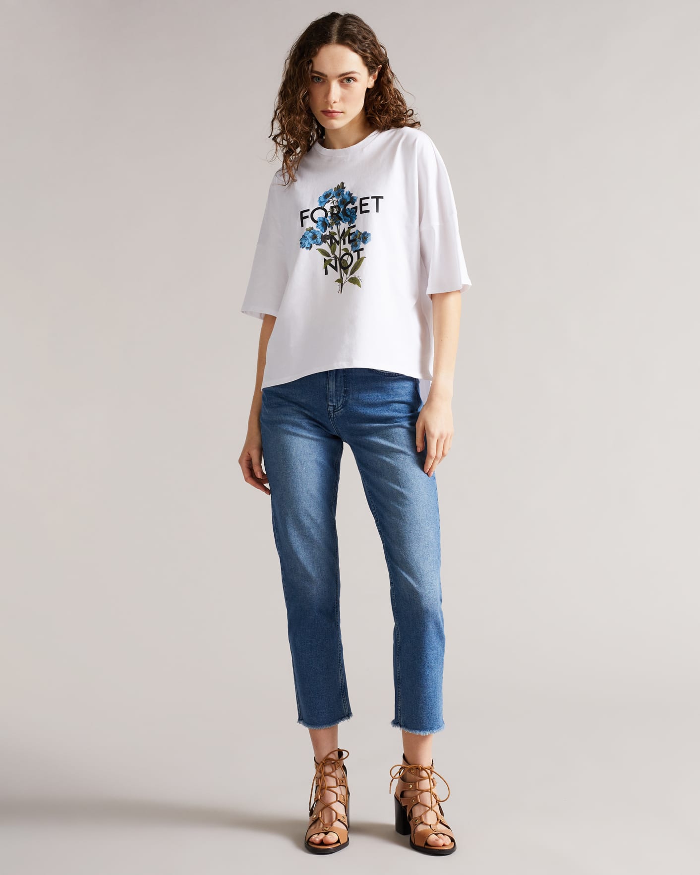 White Forget Me Not Graphic Tee Ted Baker