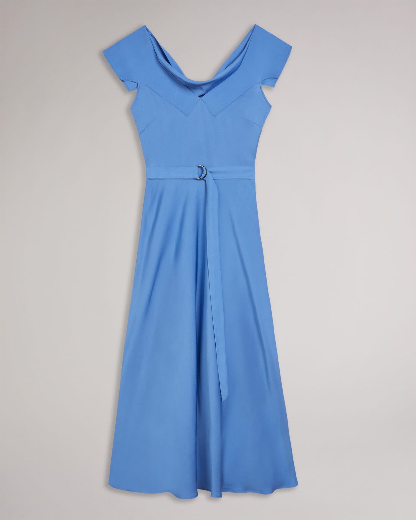 Light Blue V Neck Bias Cut Midi Dress Ted Baker