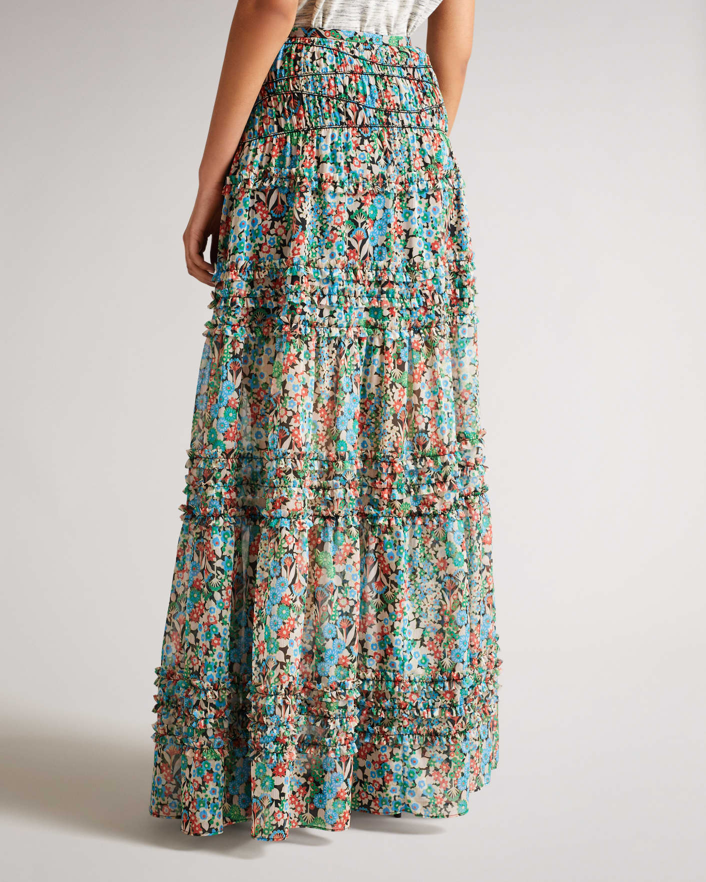 Black Tiered Maxi Skirt Ted Baker