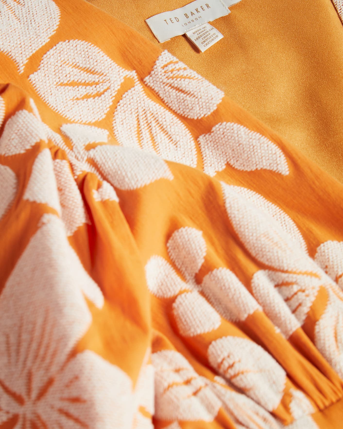 Orange foncé Robe boutonnée à motif Jacquard floral Ted Baker
