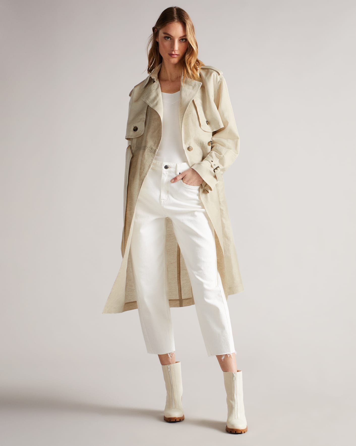 Natural Contrast Trench Coat Ted Baker