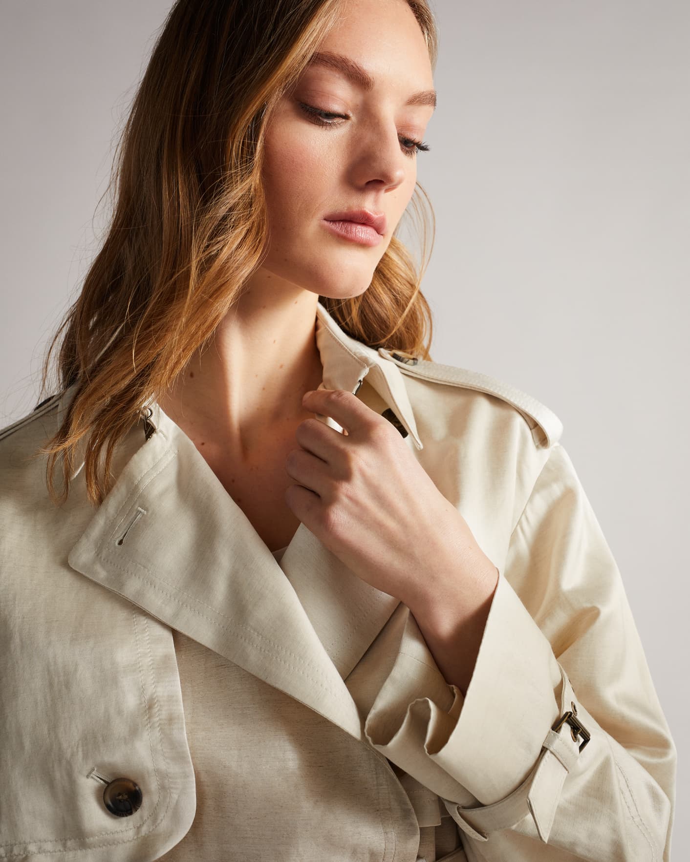 Natural Contrast Trench Coat Ted Baker