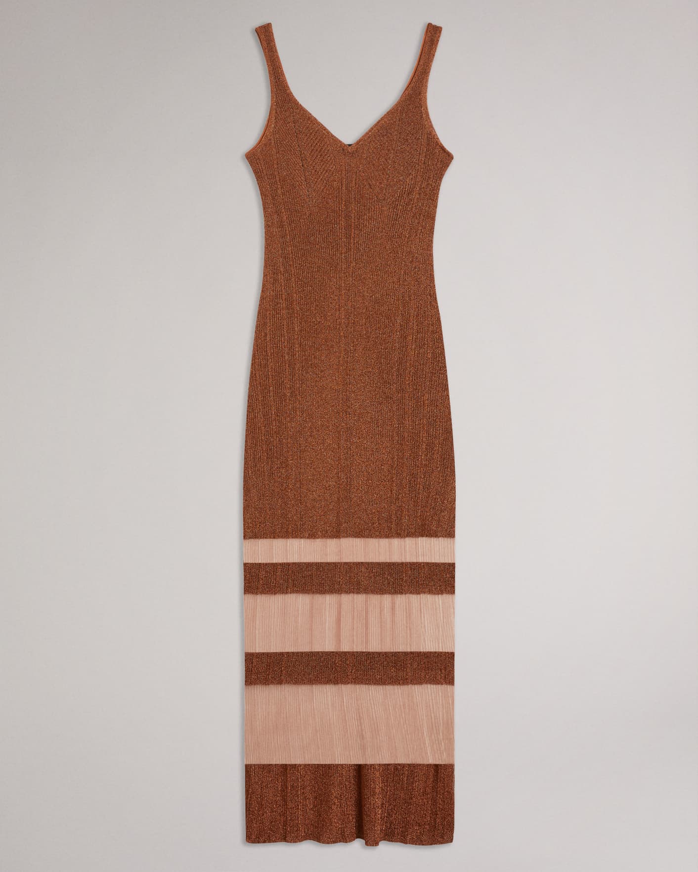 Brown Metallic Midaxi Dress Ted Baker
