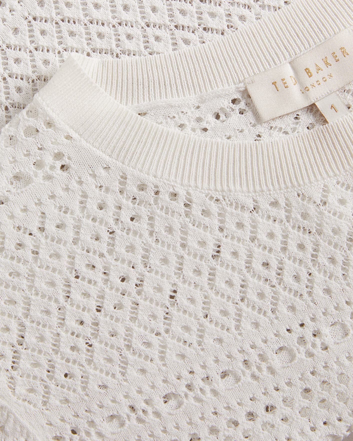 White Lace Stitch Cropped Jumper Ted Baker