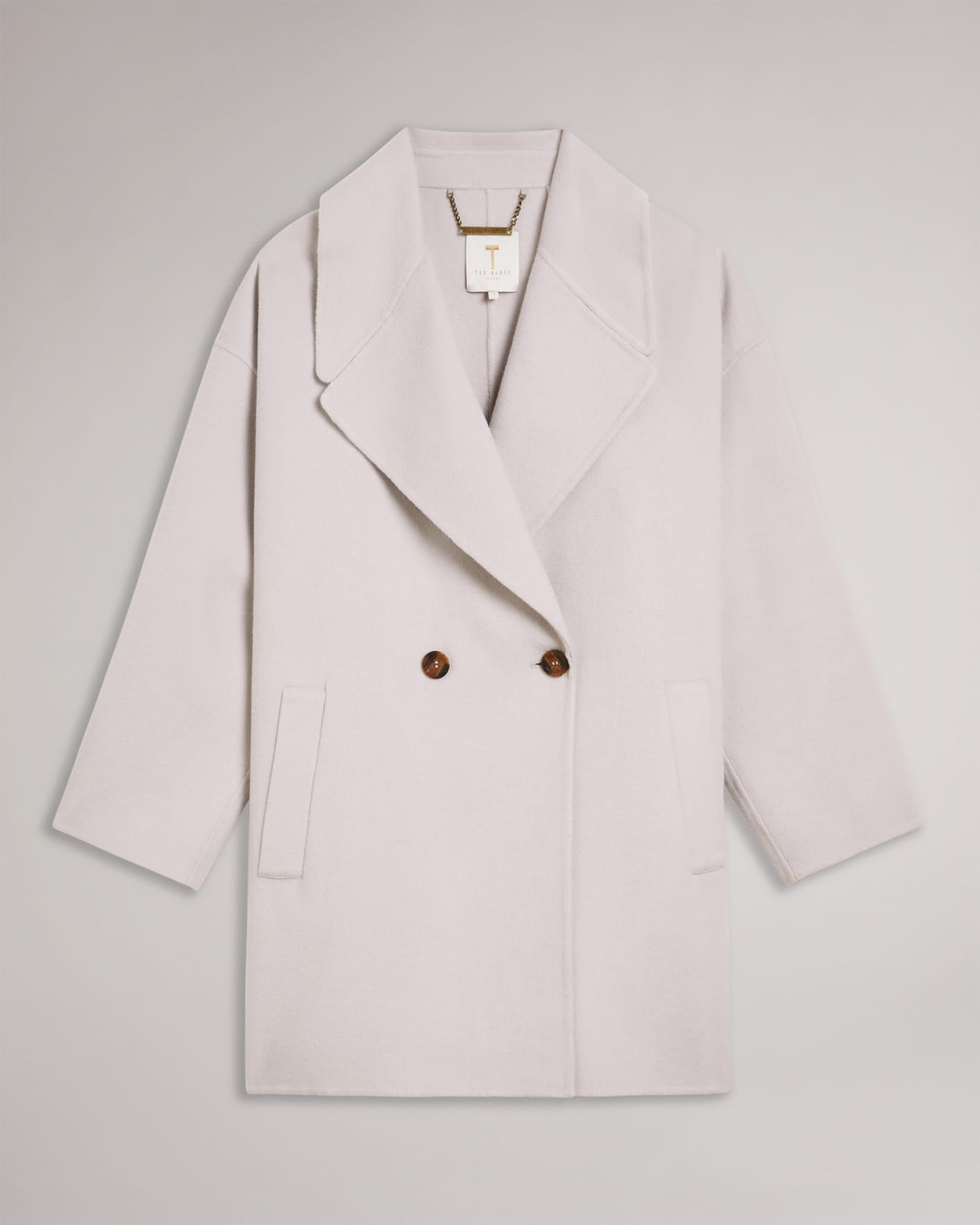 Pink Cocoon Coat With Oversized Collar Ted Baker