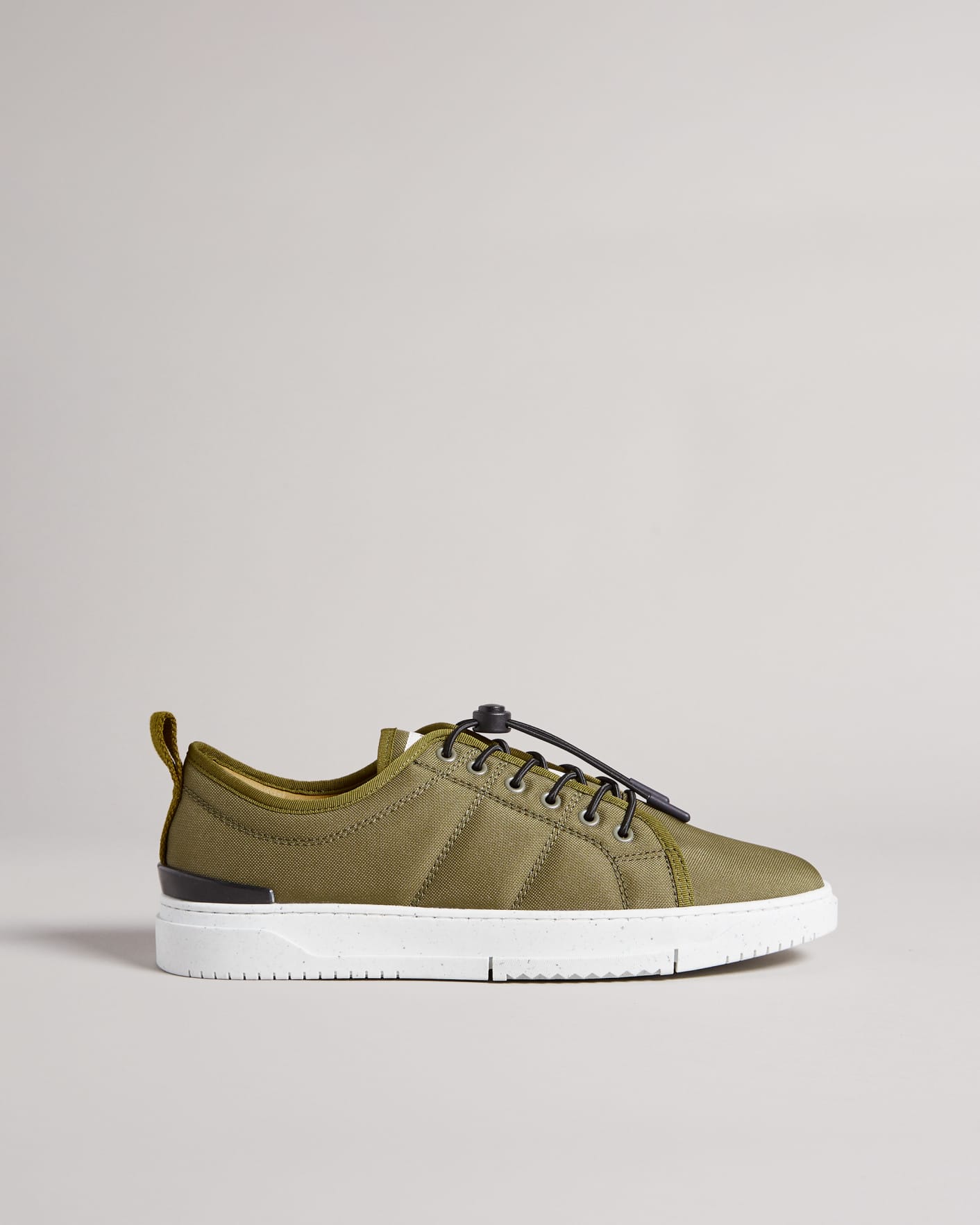 Khaki Recycled Nylon Low Top Trainers Ted Baker