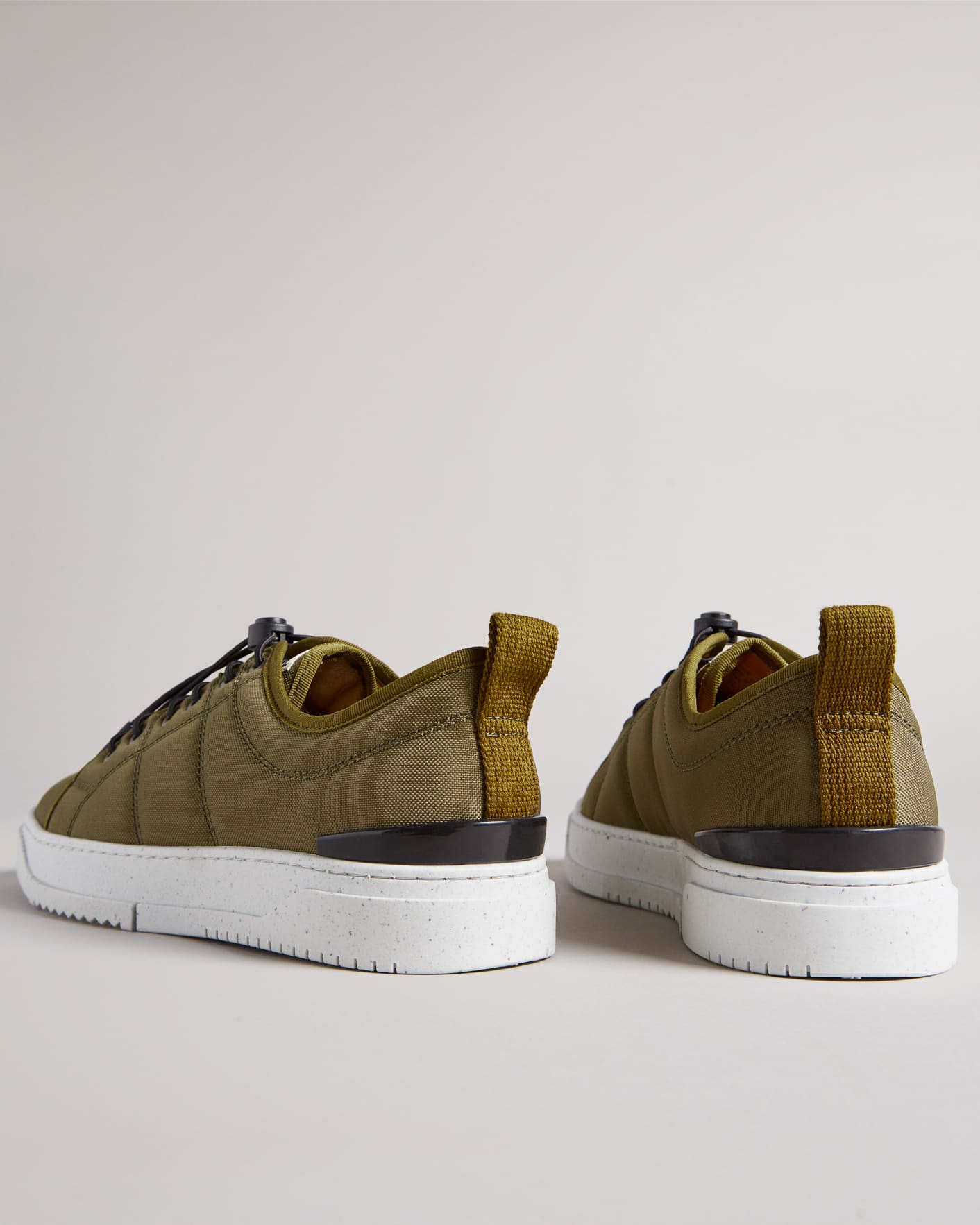 Khaki Recycled Nylon Low Top Trainers Ted Baker