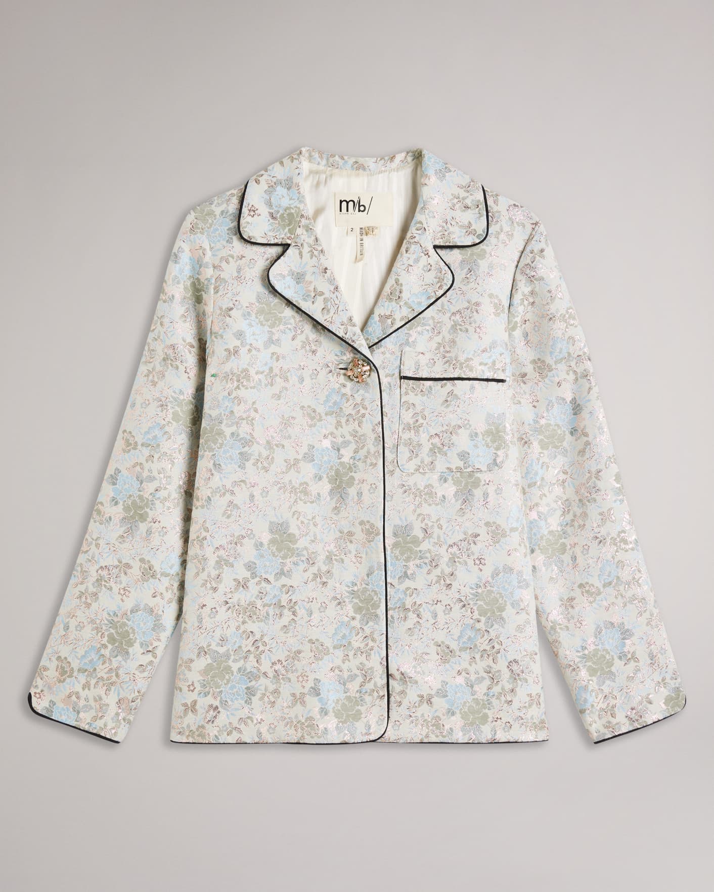 Silver MIB Casual Floral Blouse Jacket Hybrid Ted Baker