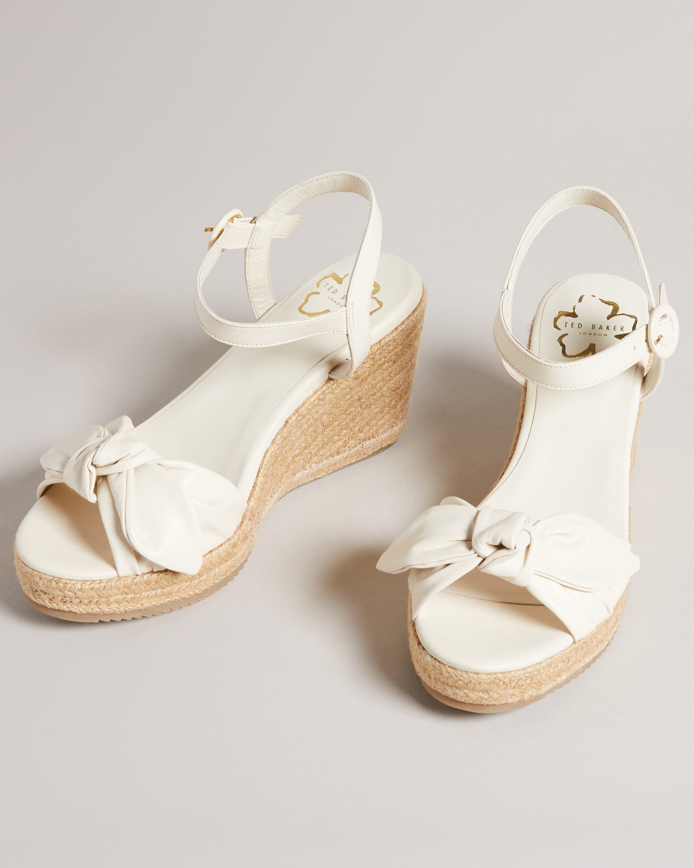 Natural Leather Bow Wedged Sandal Ted Baker