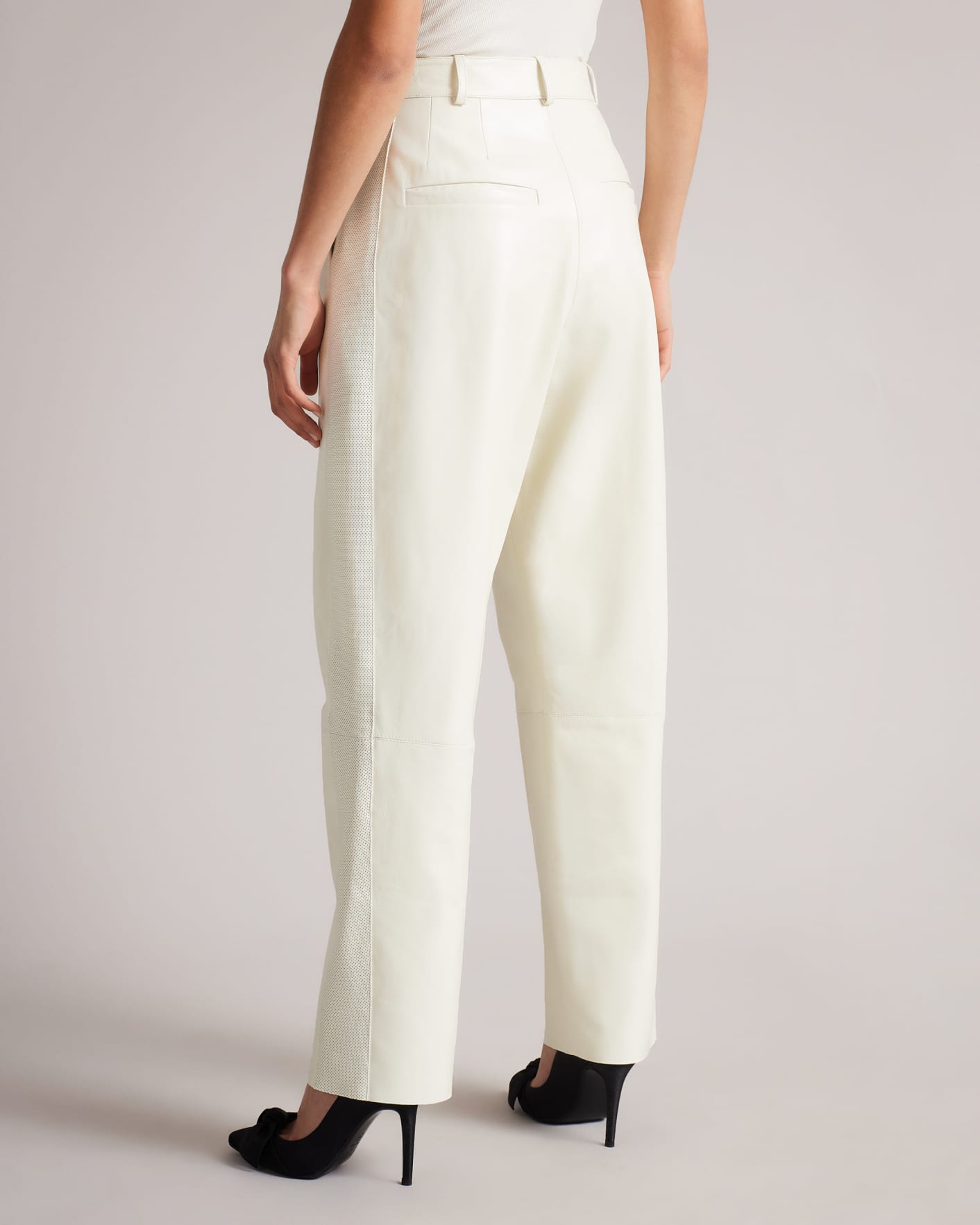 White MIB Leather Trousers Ted Baker