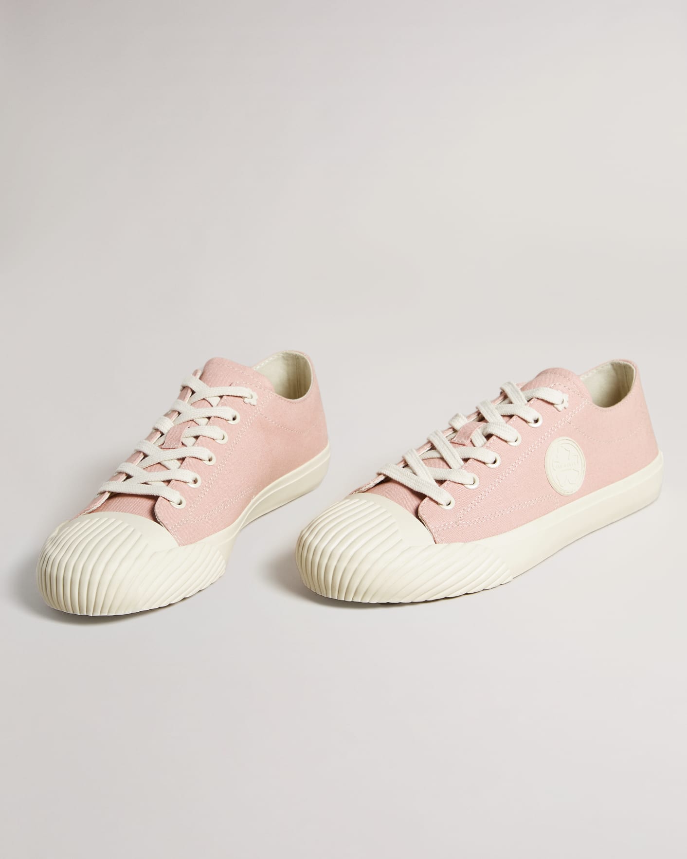 Dusky Pink Canvas Low Top Trainers Ted Baker