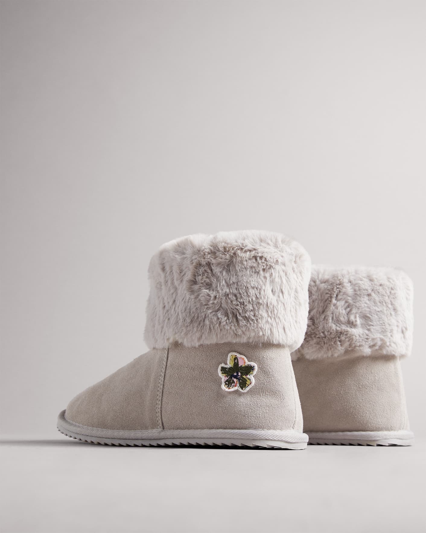 Grey Suede Slipper Boot Ted Baker