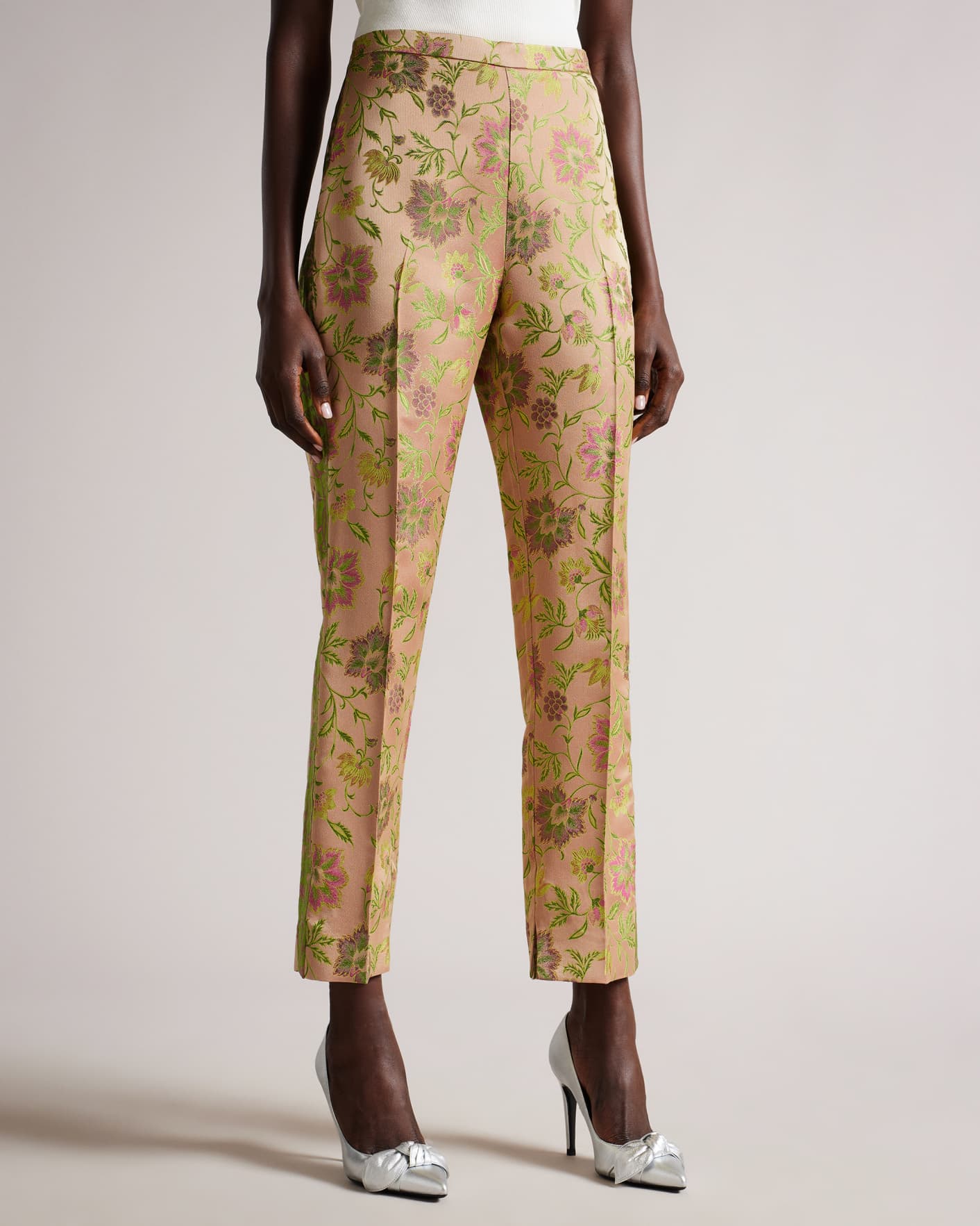 Pale Pink MIB Floral Jacquard Trouser Ted Baker