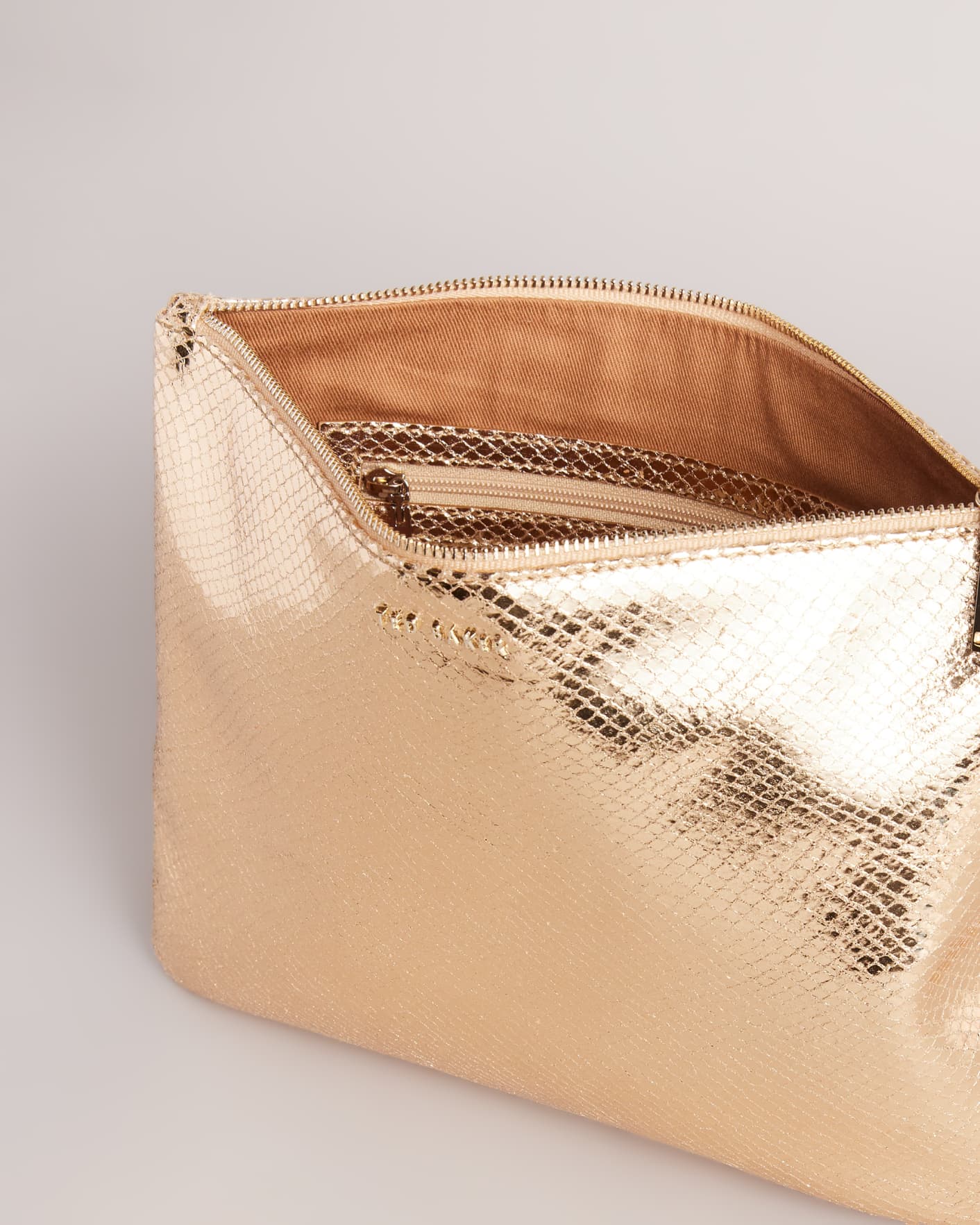 Gold Snake Detail Large Pouch Ted Baker