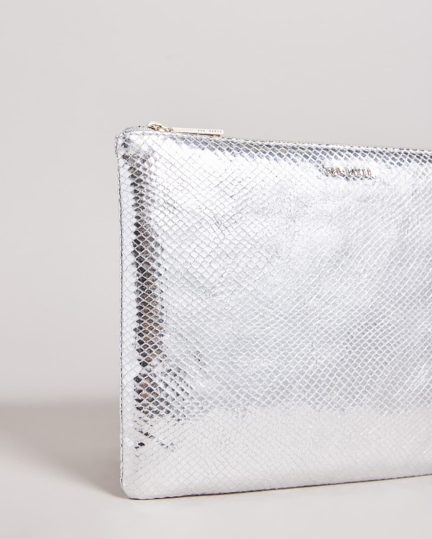 Silver Snake Detail Large Pouch Ted Baker