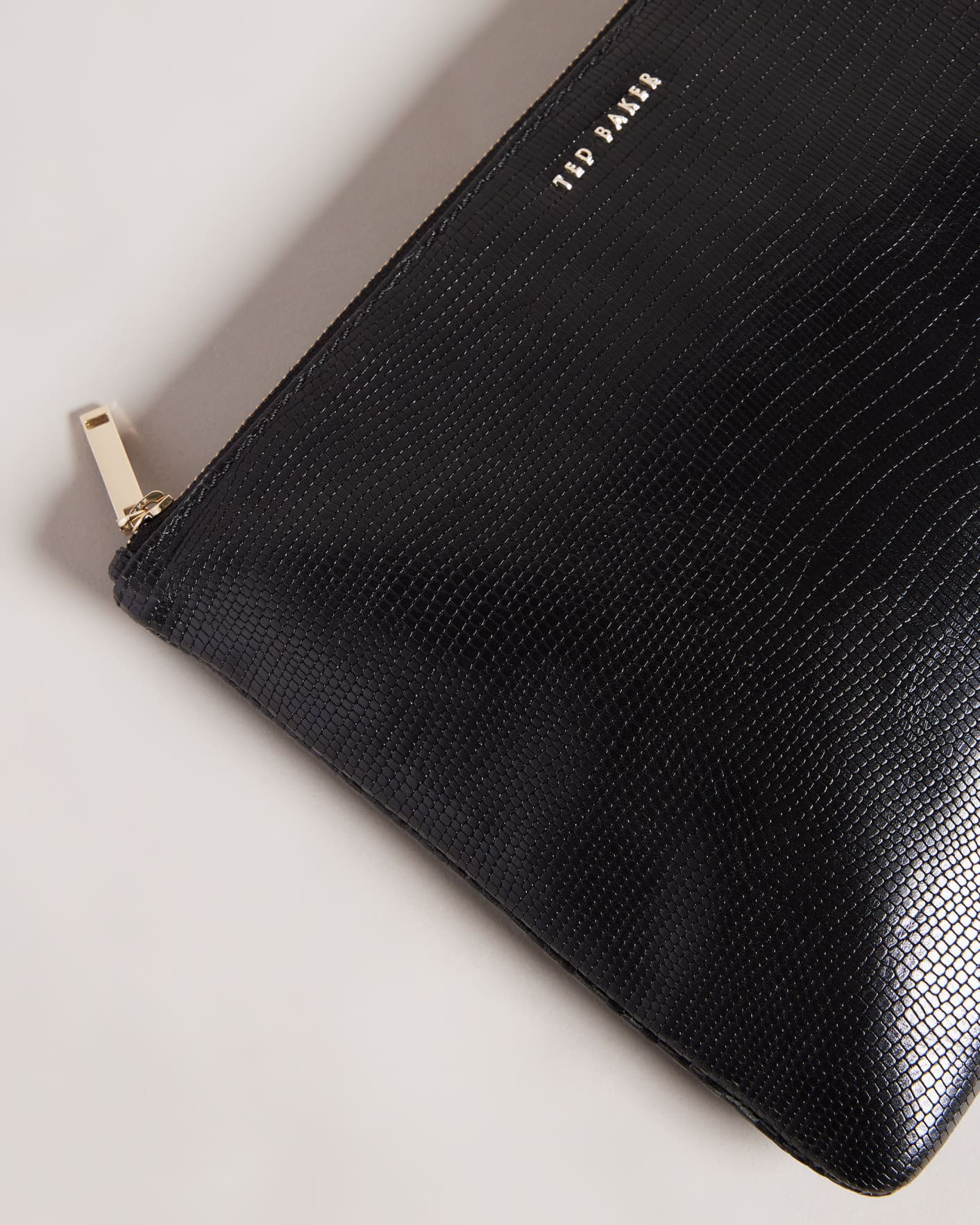 Black Lizard Detail Large Pouch Ted Baker