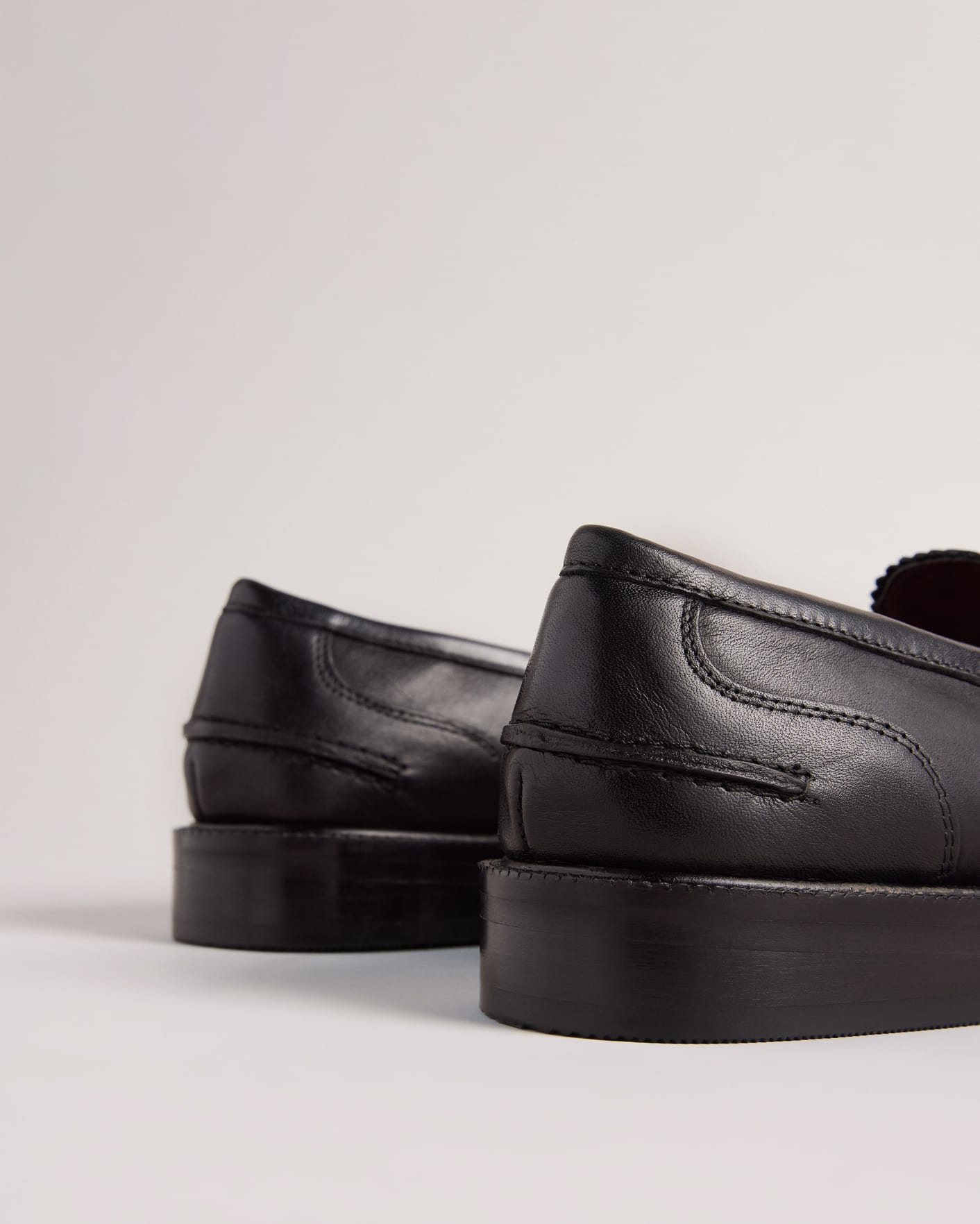 Black Magnolia Leather Loafers Ted Baker