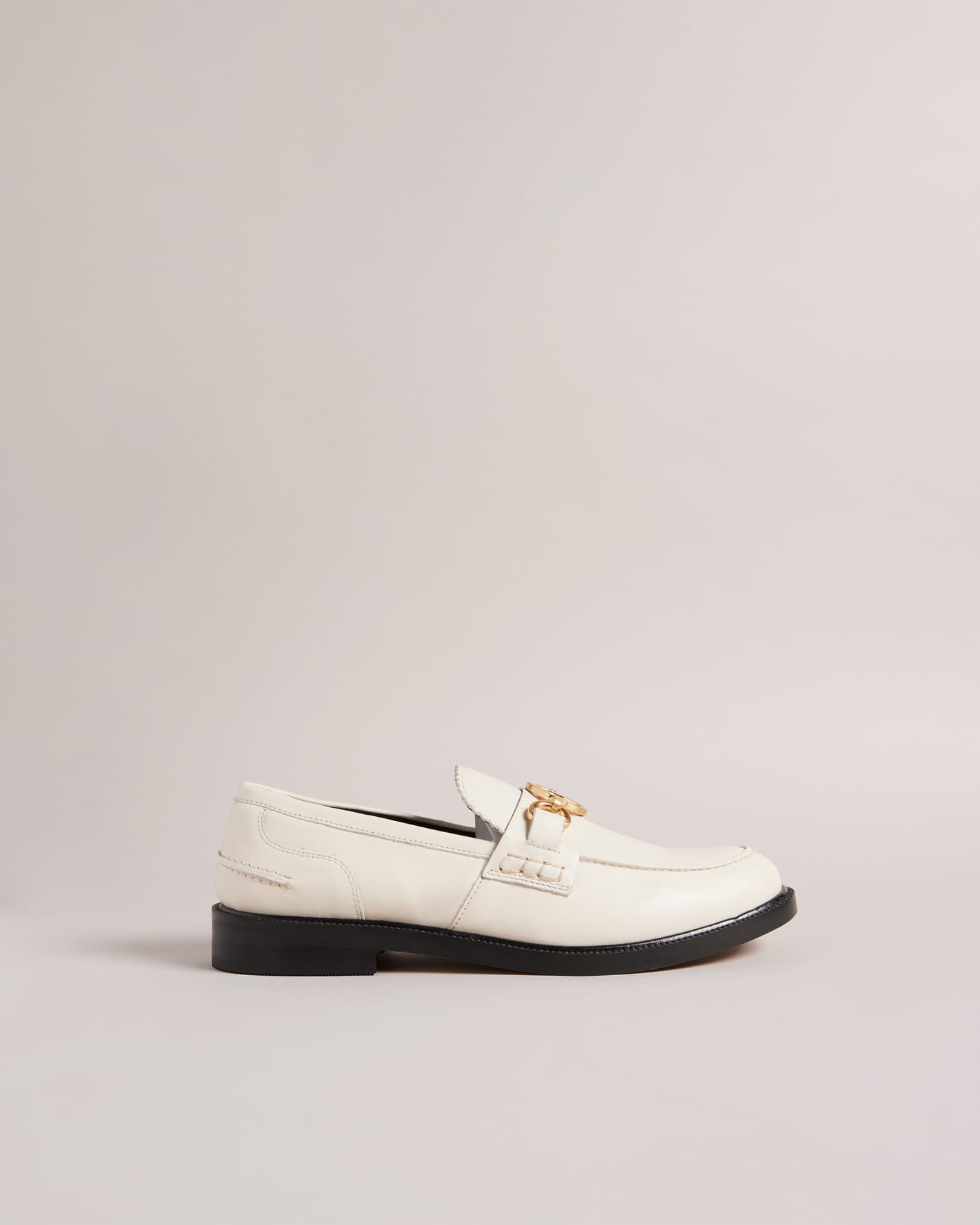 Ecru Magnolia Leather Loafers Ted Baker