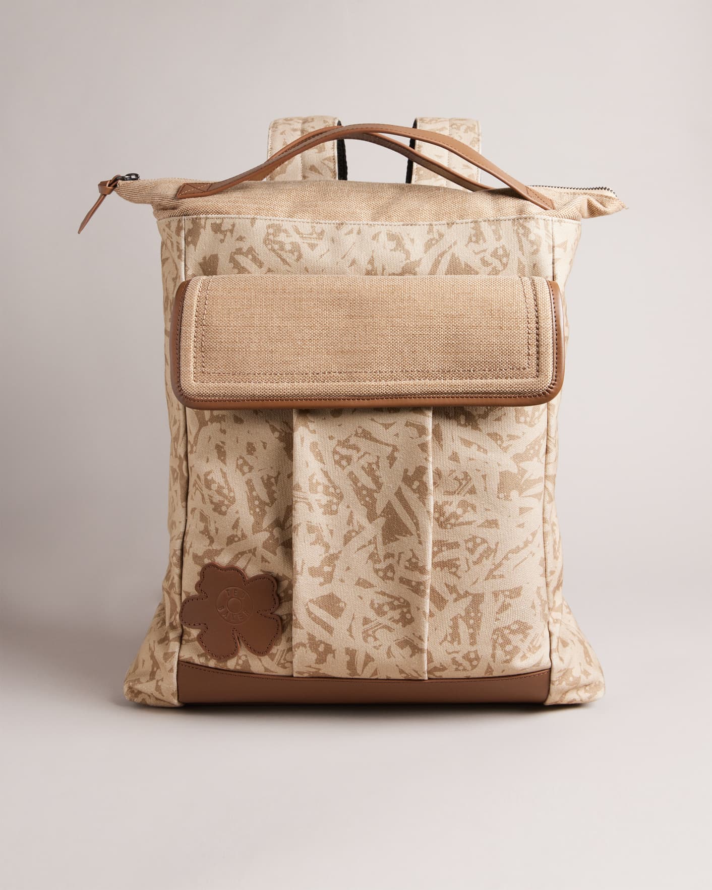 Natural Printed Canvas Backpack Ted Baker