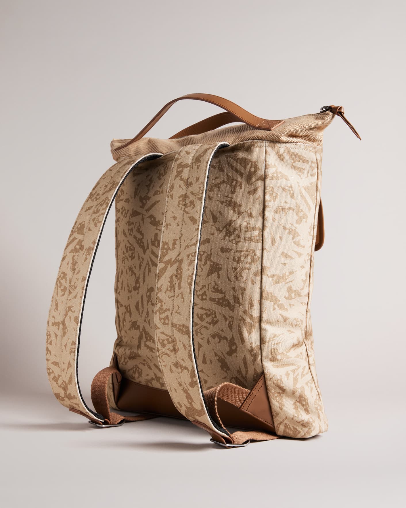 Natural Printed Canvas Backpack Ted Baker