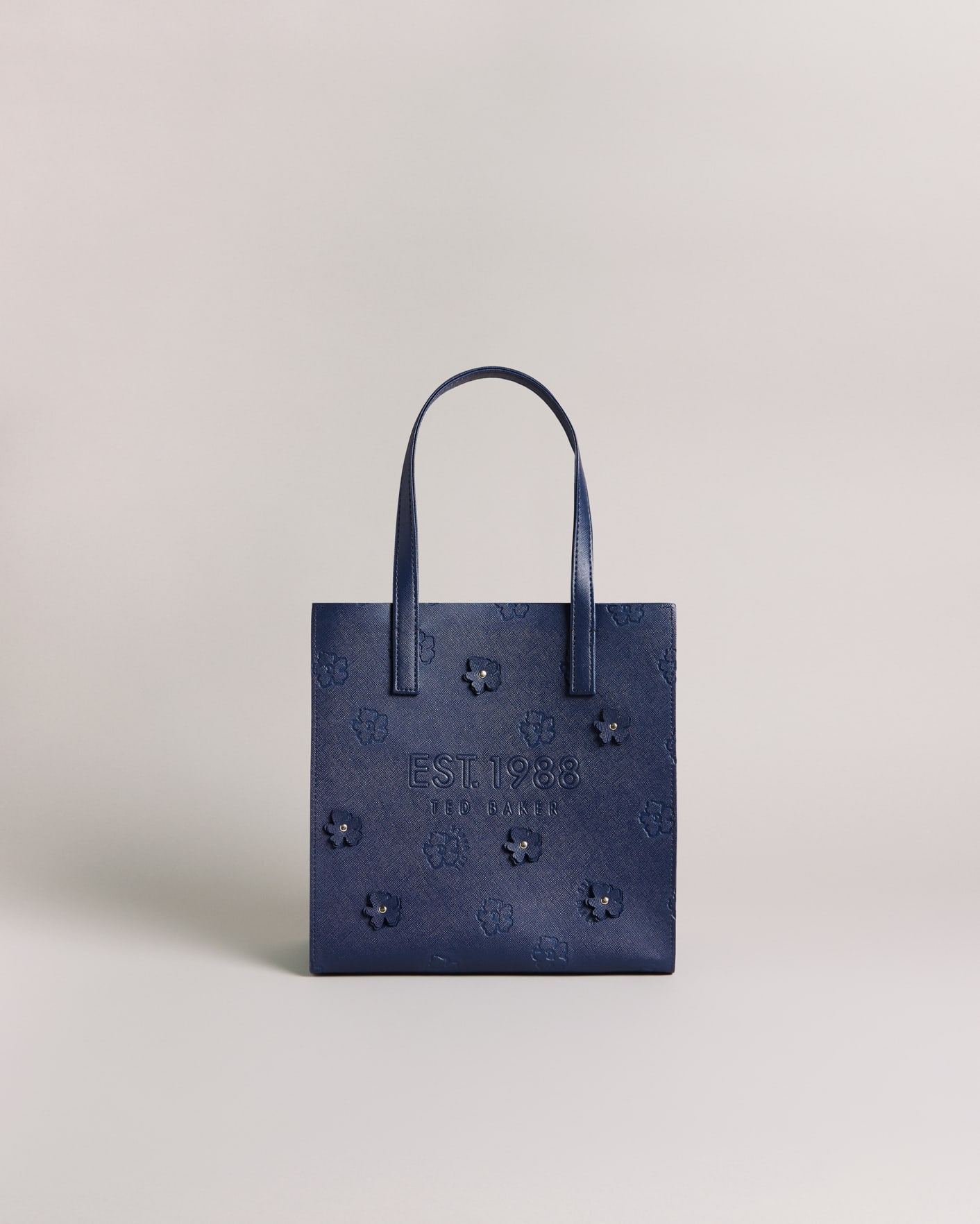 Dark Blue Applique Debossed Floral Small Icon Bag Ted Baker
