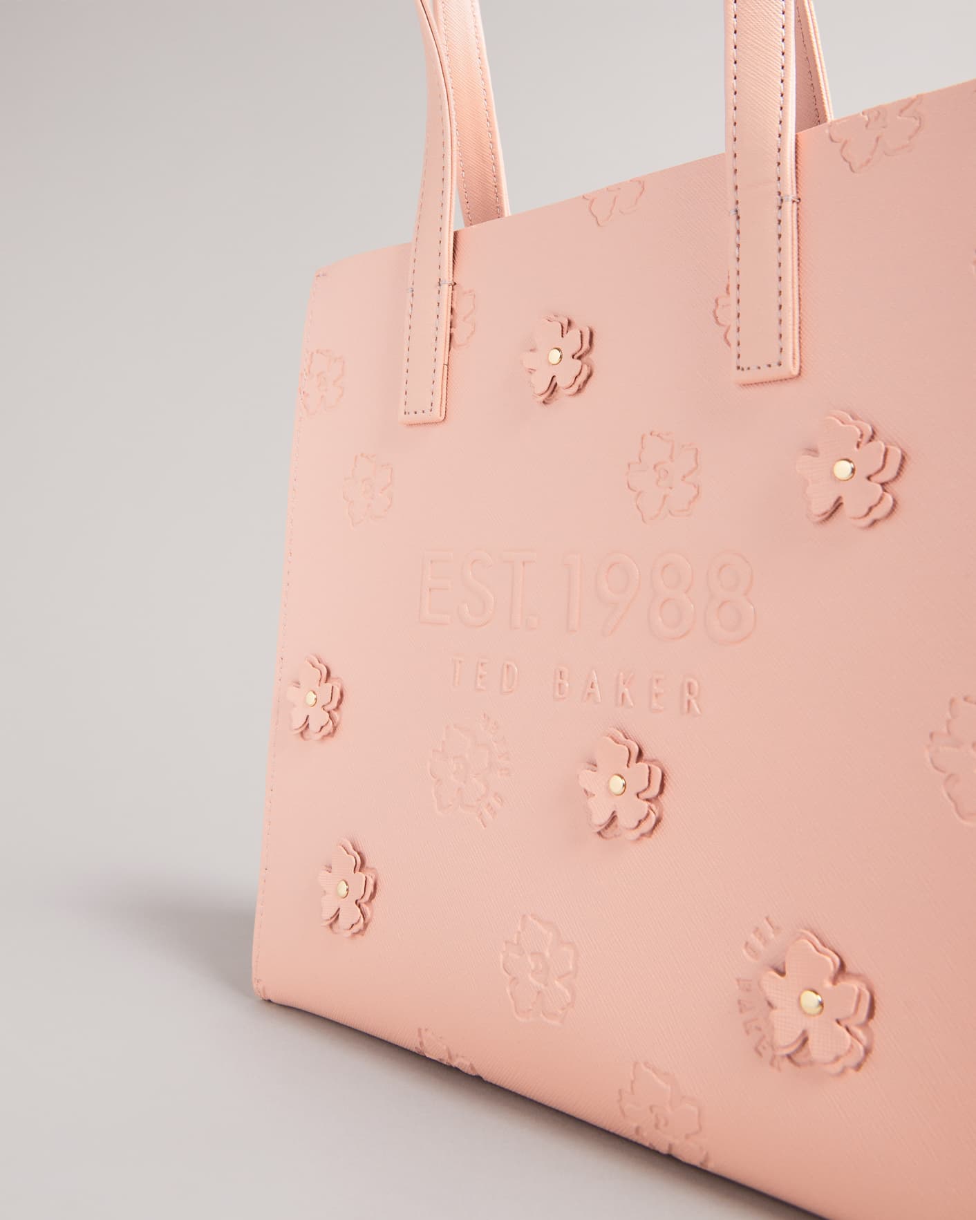 Dusky Pink Applique Debossed Floral Small Icon Bag Ted Baker