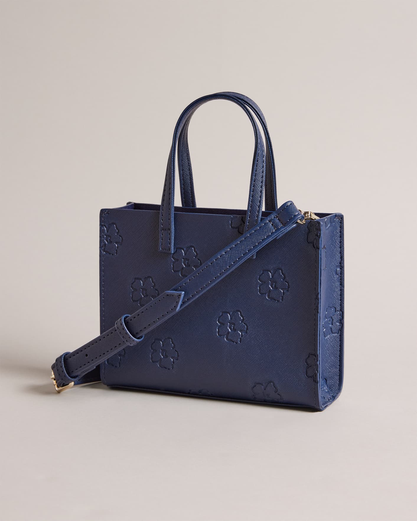Dark Blue Mini Crossbody Floral Icon Bag Ted Baker