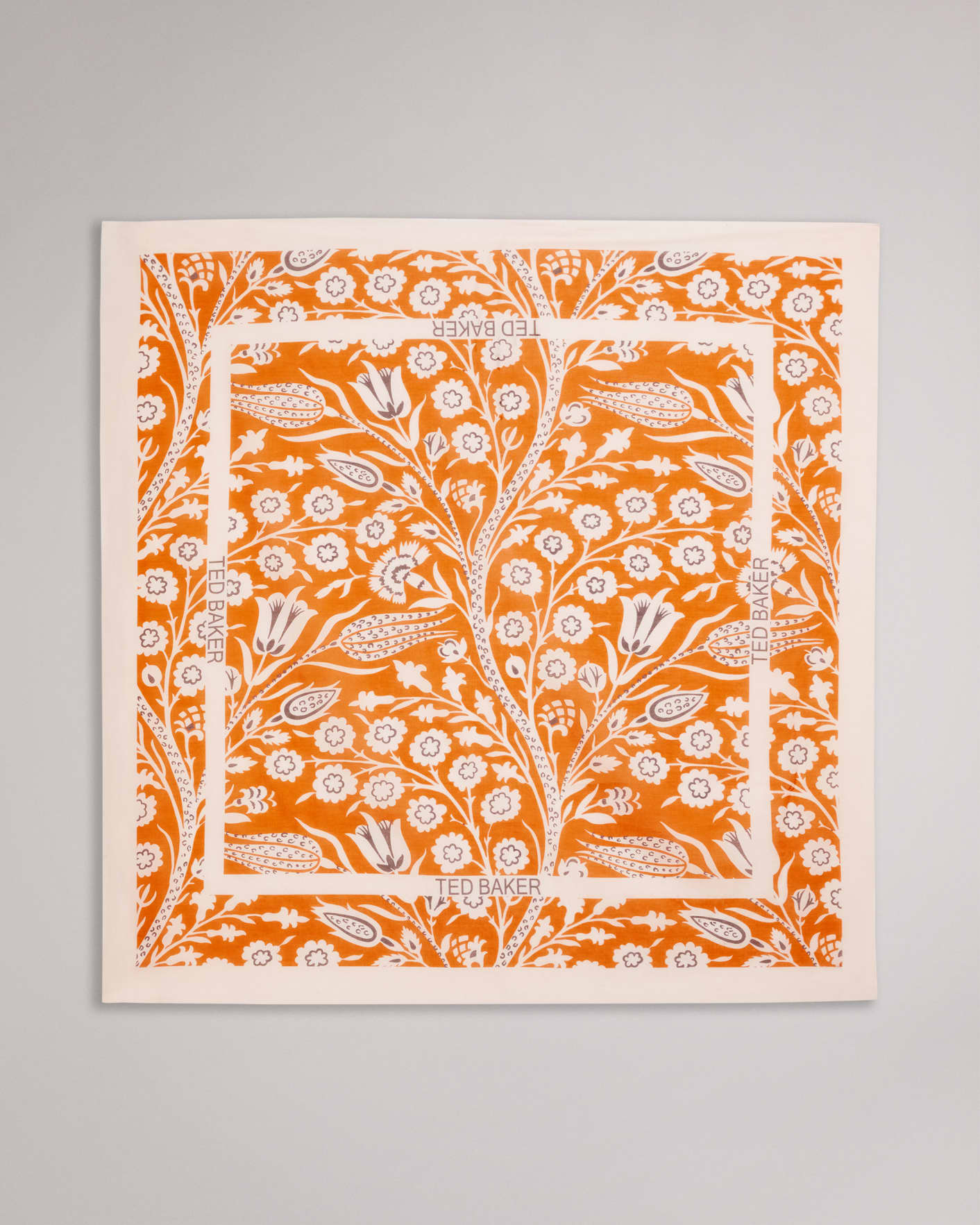 Naranja intermedio Pañuelo Cuadrado Estampado Folk Floral Ted Baker