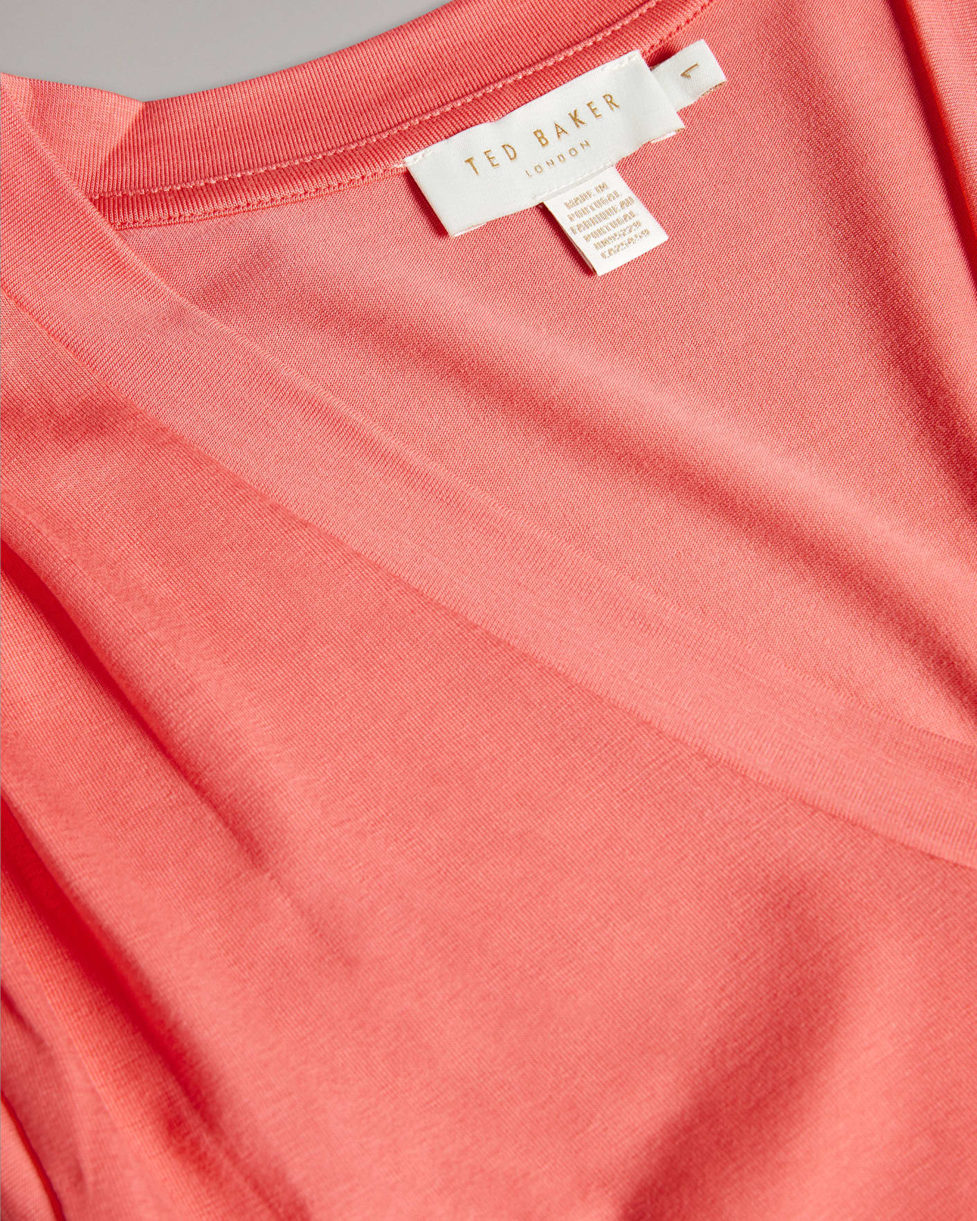 Coral Fitted V Neck Top Ted Baker