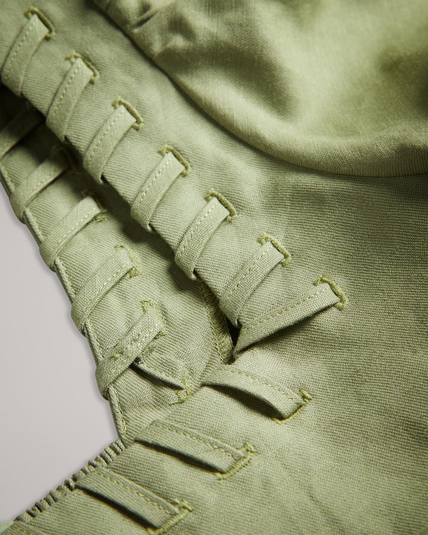 Medium Green Whip Stitch Detail Crop Top Ted Baker