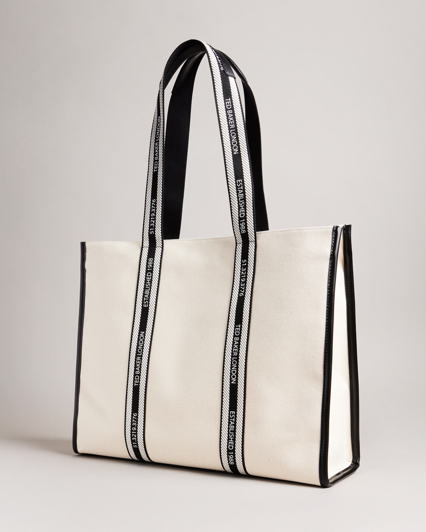 White Branded Webbing Canvas Tote Ted Baker