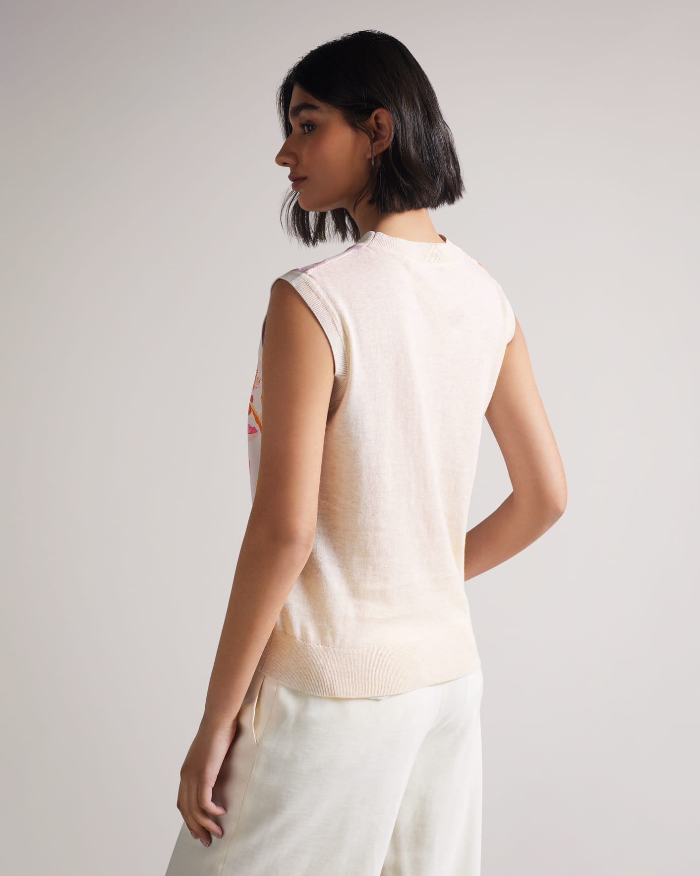 Natural Woven Front Knit Top Ted Baker