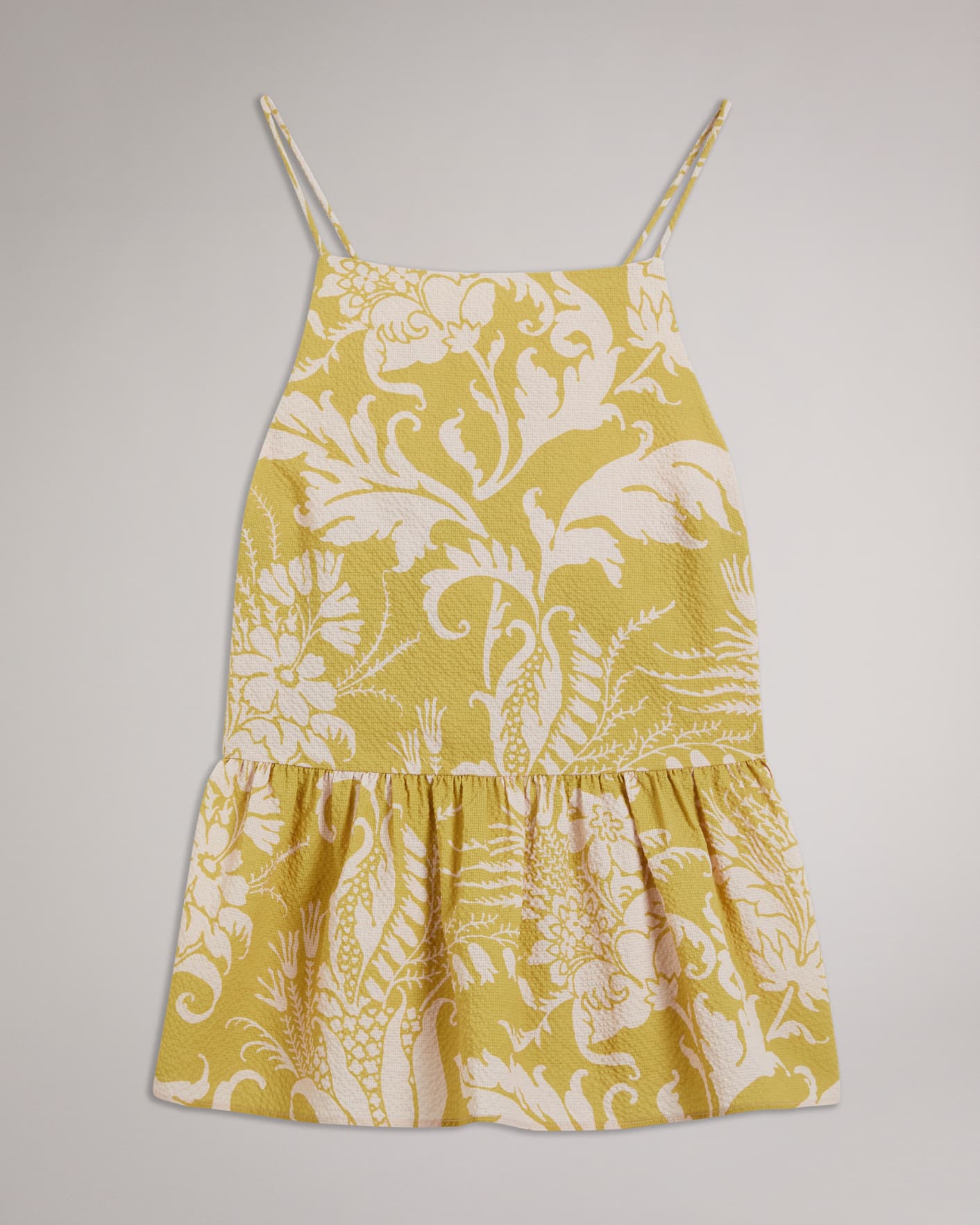 Yellow Square Neck Top With Lace Up Back Ted Baker