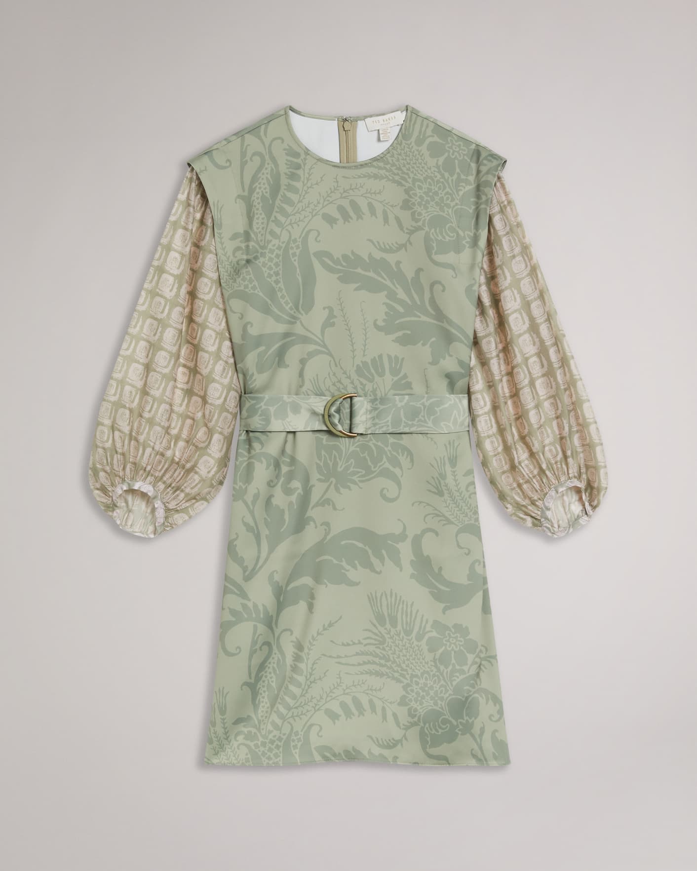 Vert Intermédiaire Robe mini en coton imprimé Baroque Ted Baker
