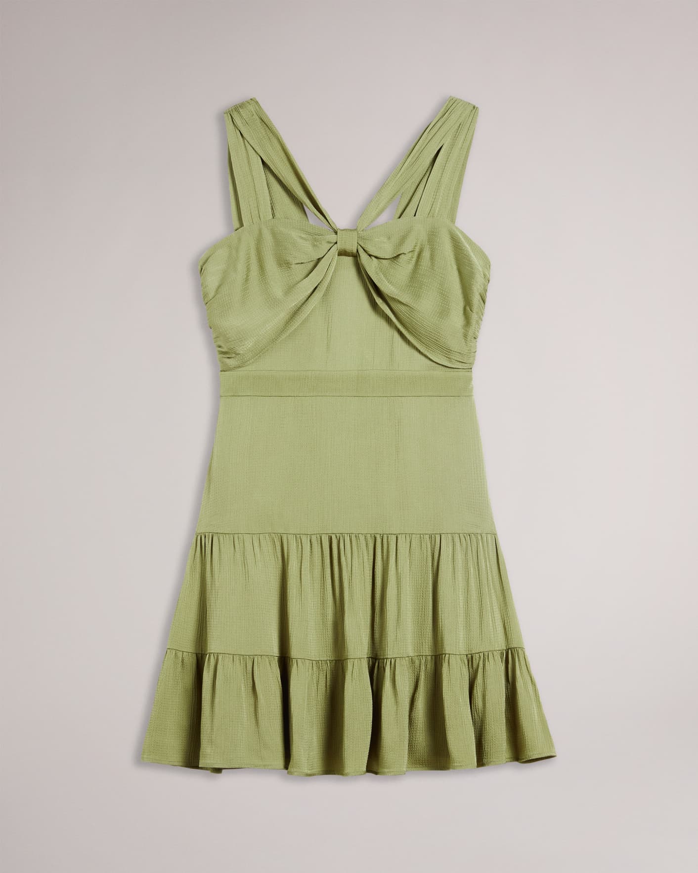 Medium Green Knot Front Mini Dress Ted Baker