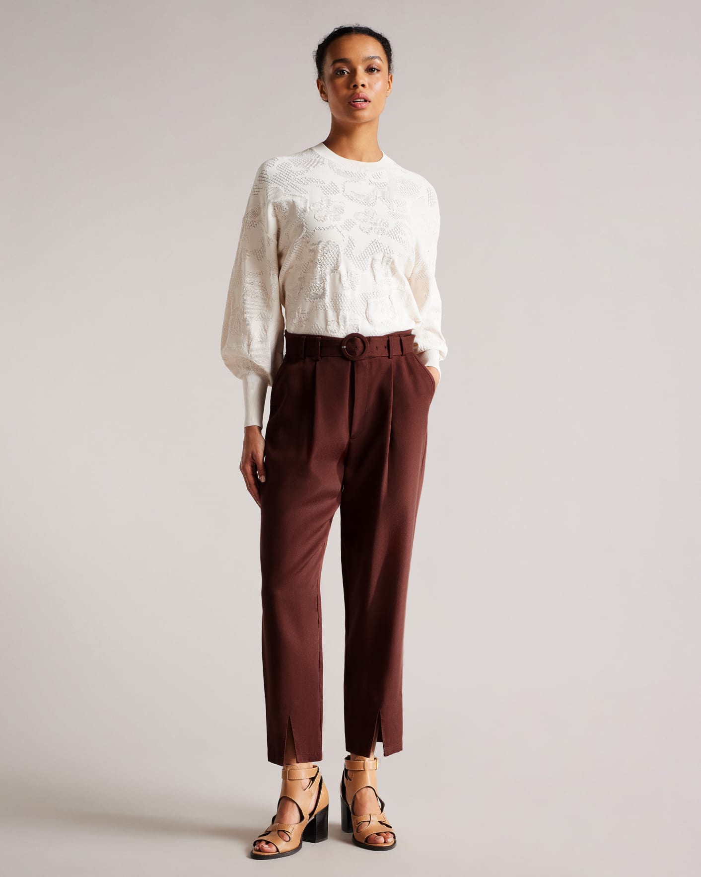 NINETTE - BROWN, Trousers & Shorts