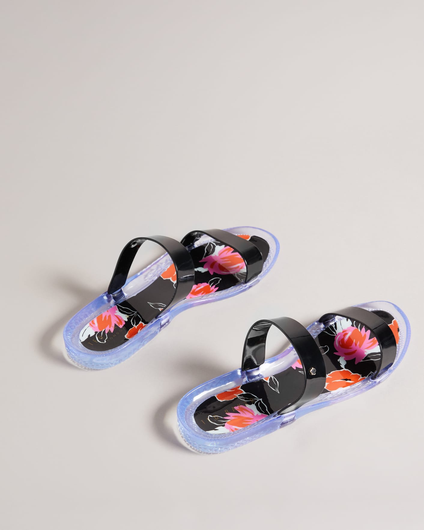 Black Bolt On Two Strap Jelly Sandals Ted Baker