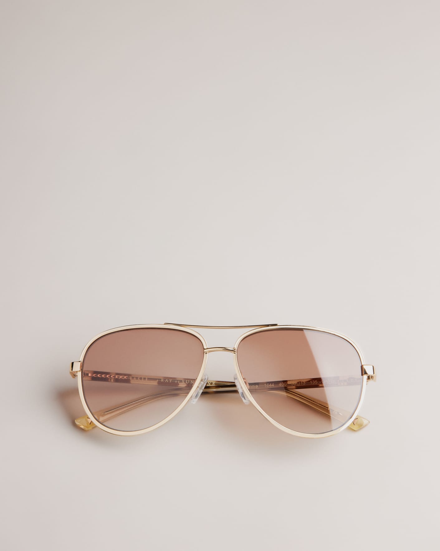Gold Colour Aviator Frame Sunglasses Ted Baker