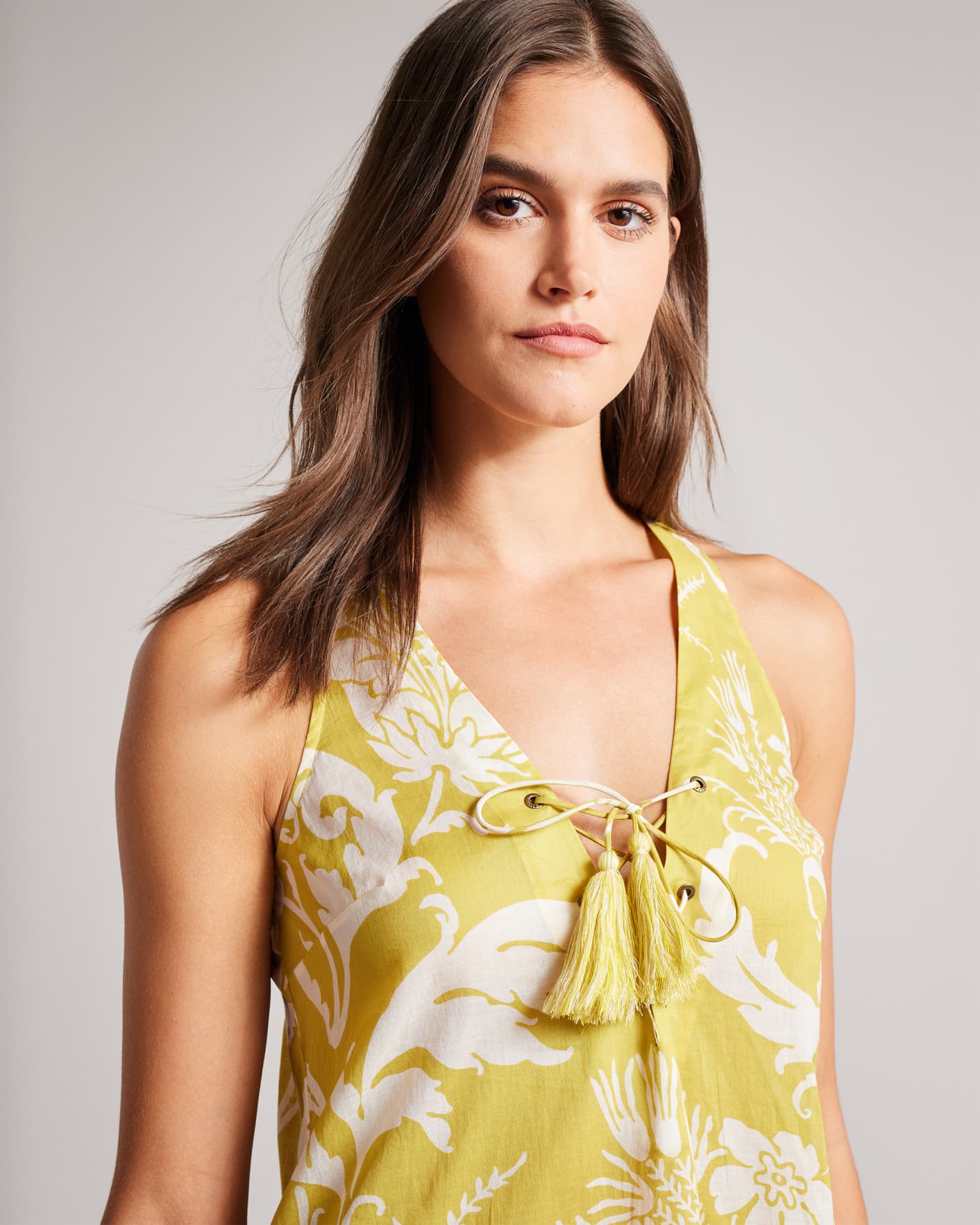 Yellow V Neck Mini Cover Up Ted Baker