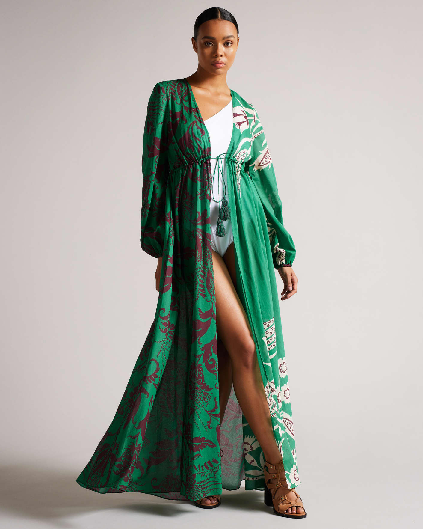 Green Floral Print Maxi Cover Up Ted Baker