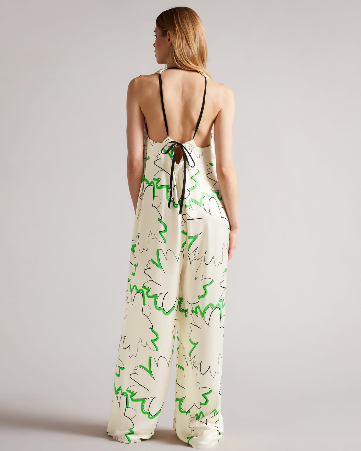Ivory MIB Printed Strappy Back Jumpsuit Ted Baker