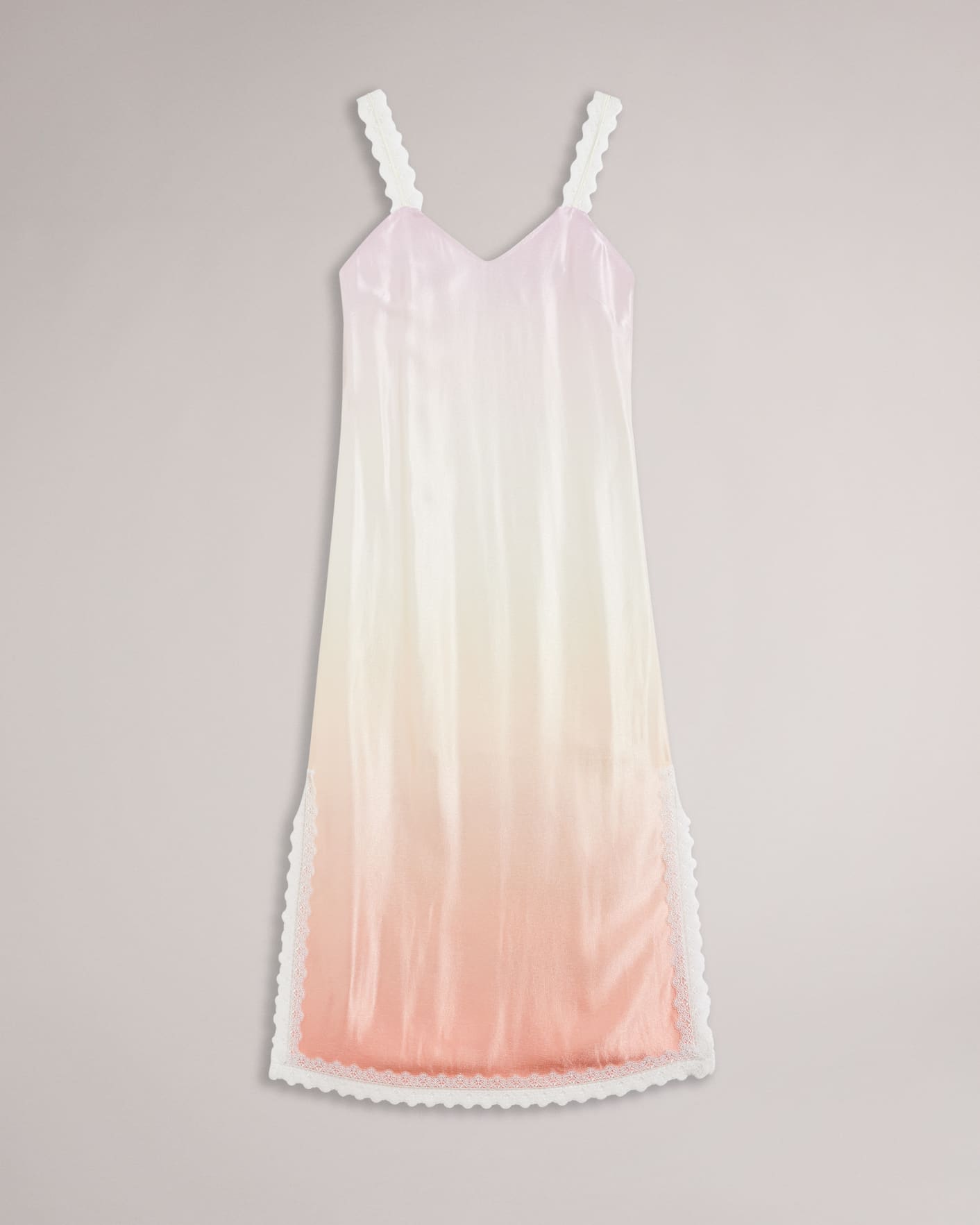 Dusky Pink Slip Dress with Lace Straps Ted Baker