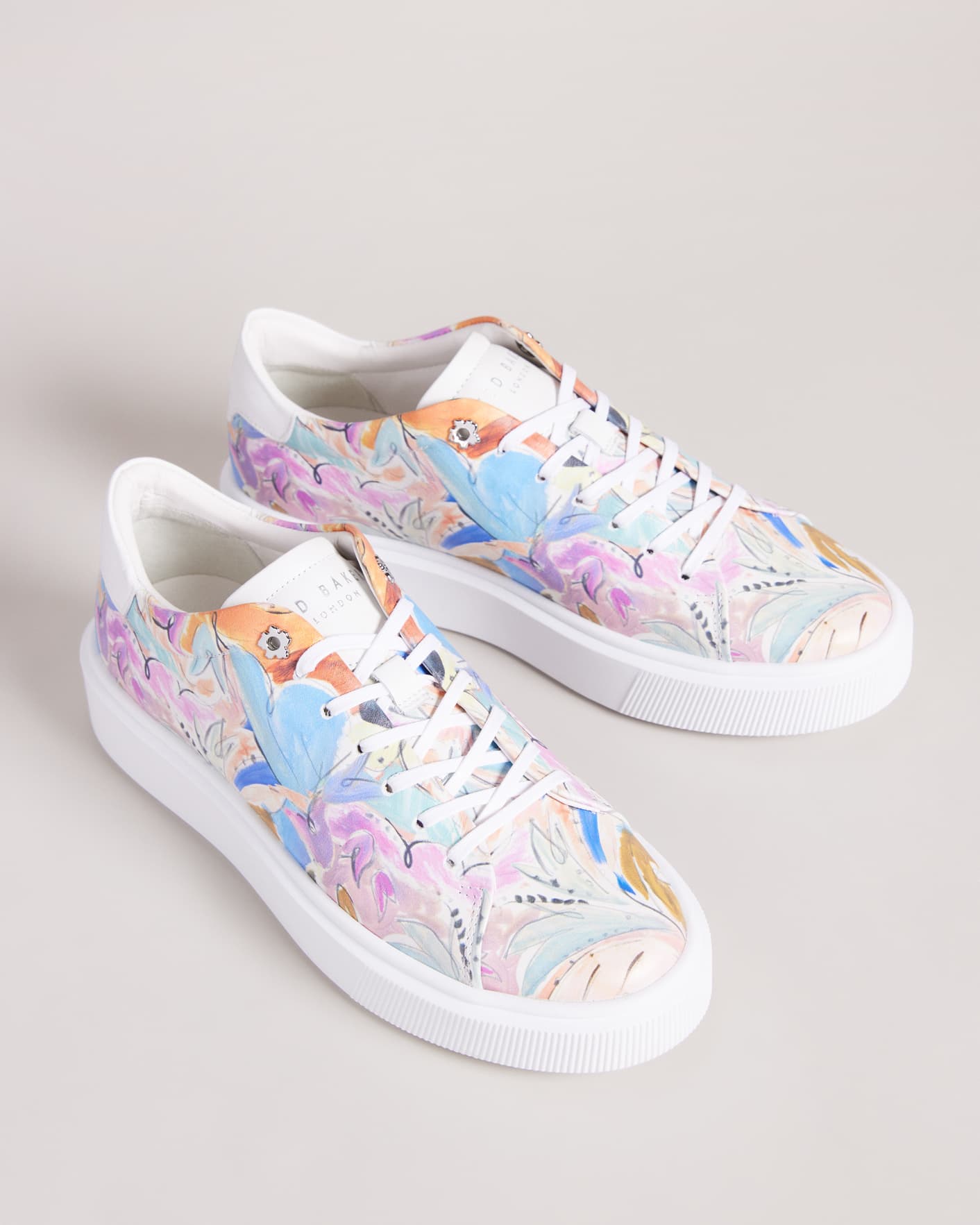 Multicoloured Printed Platform Trainers Ted Baker