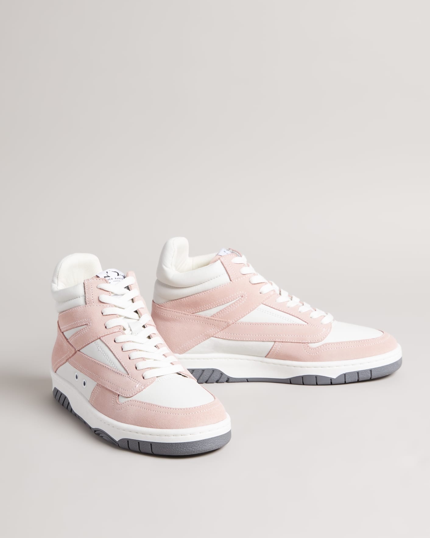 Dusky Pink High Top Trainers Ted Baker