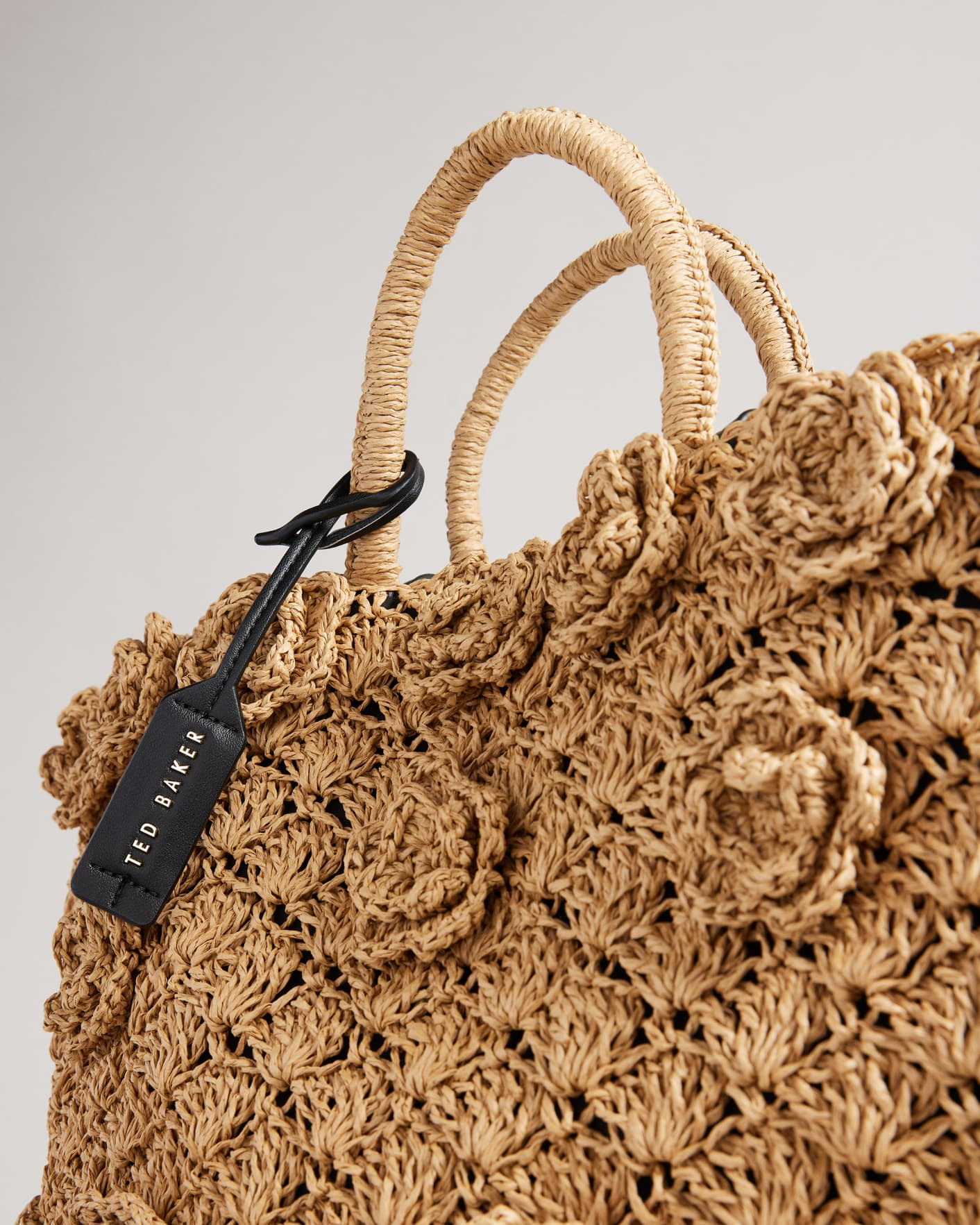 Natural Straw Crochet Tote Ted Baker