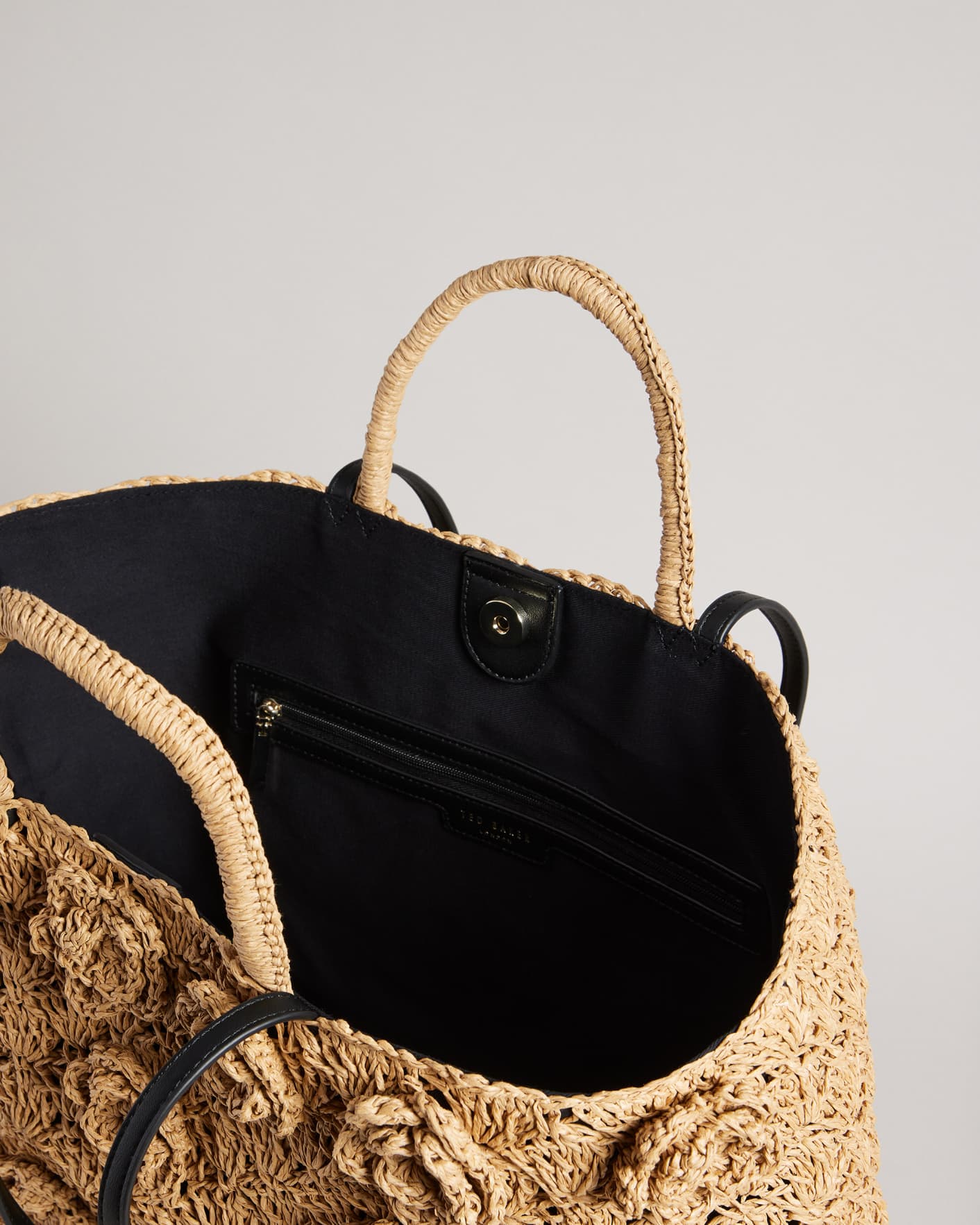 Natural Straw Crochet Tote Ted Baker