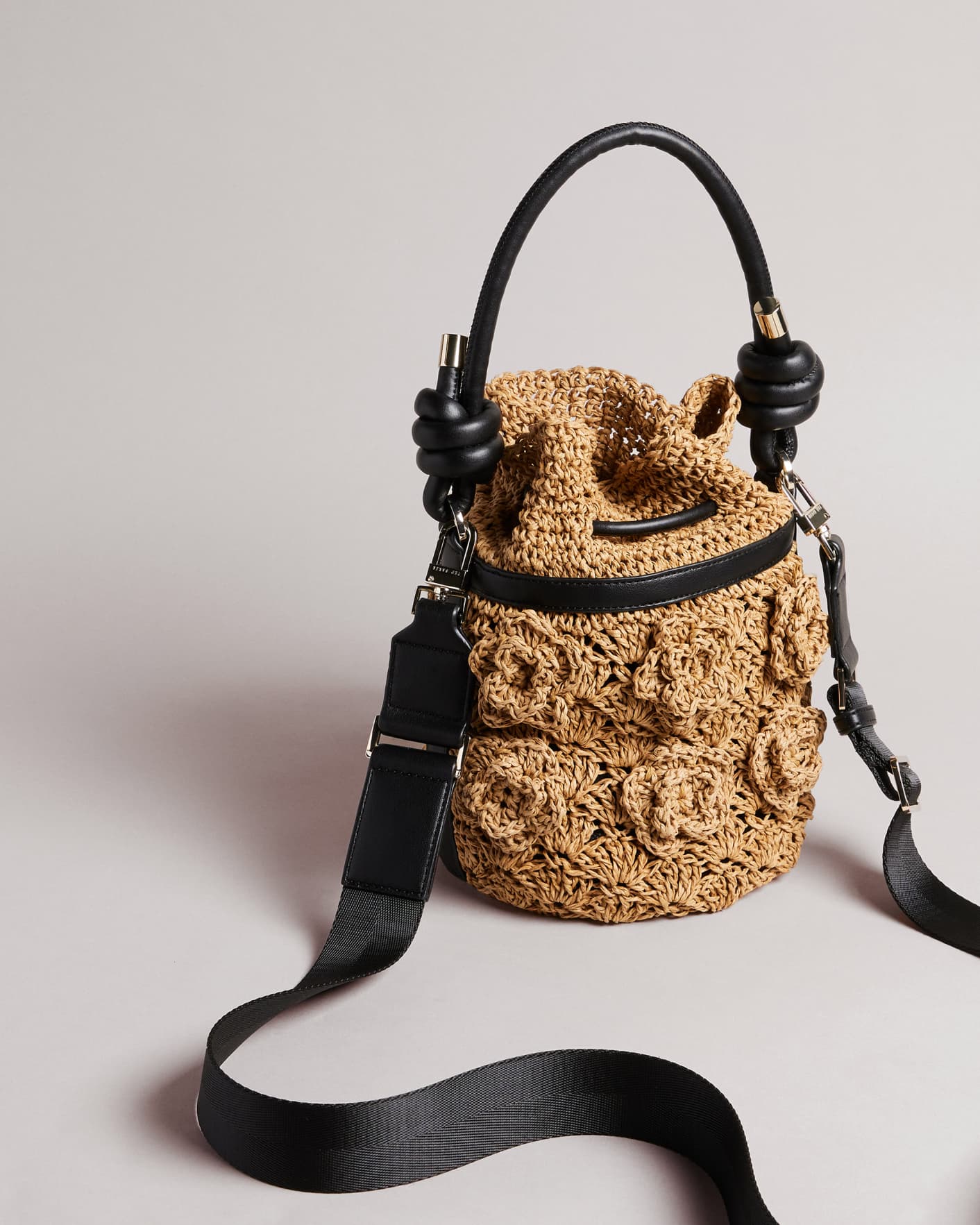 Natural Straw Crochet Bucket Bag Ted Baker