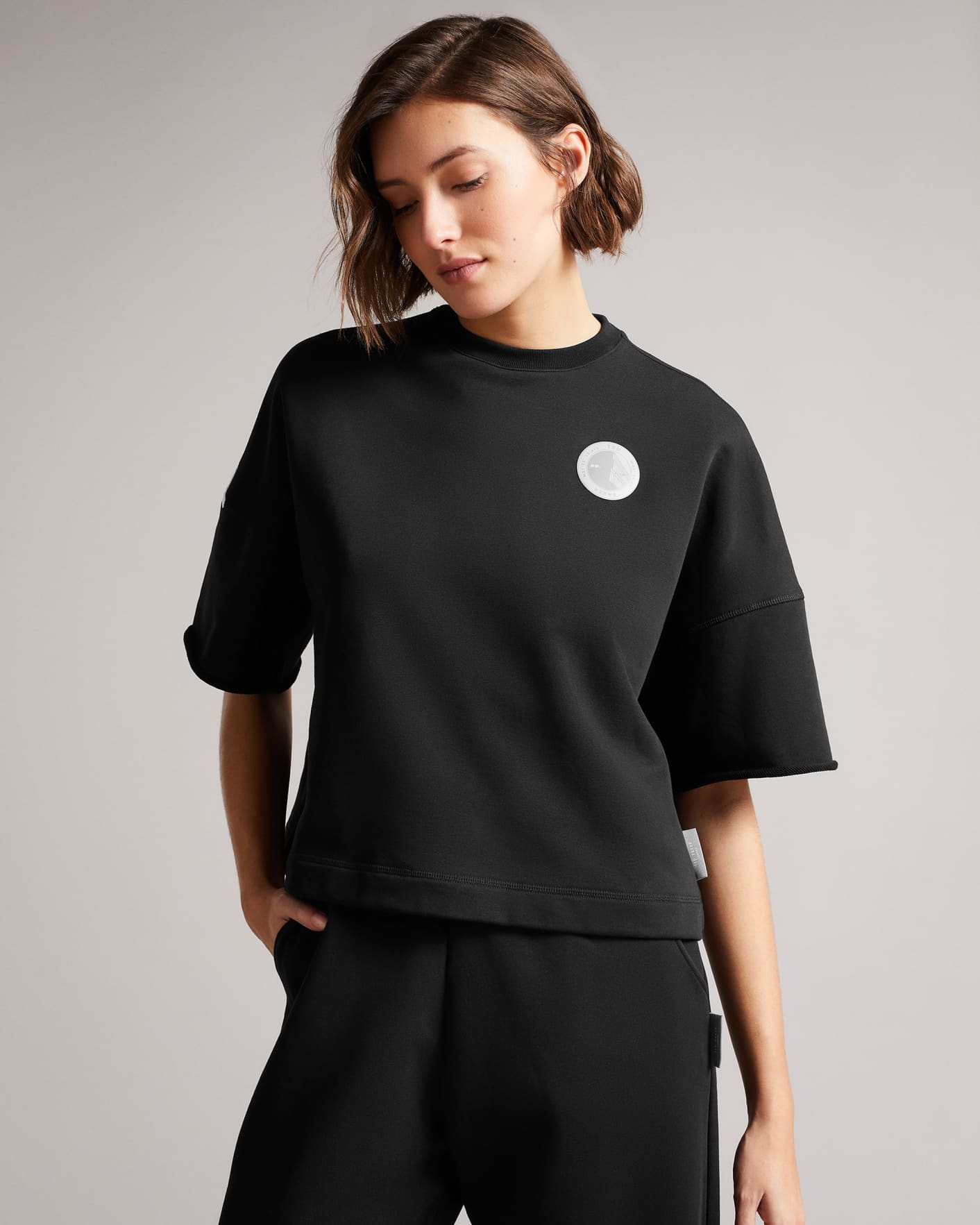 Black Raw Cut Active Top Ted Baker