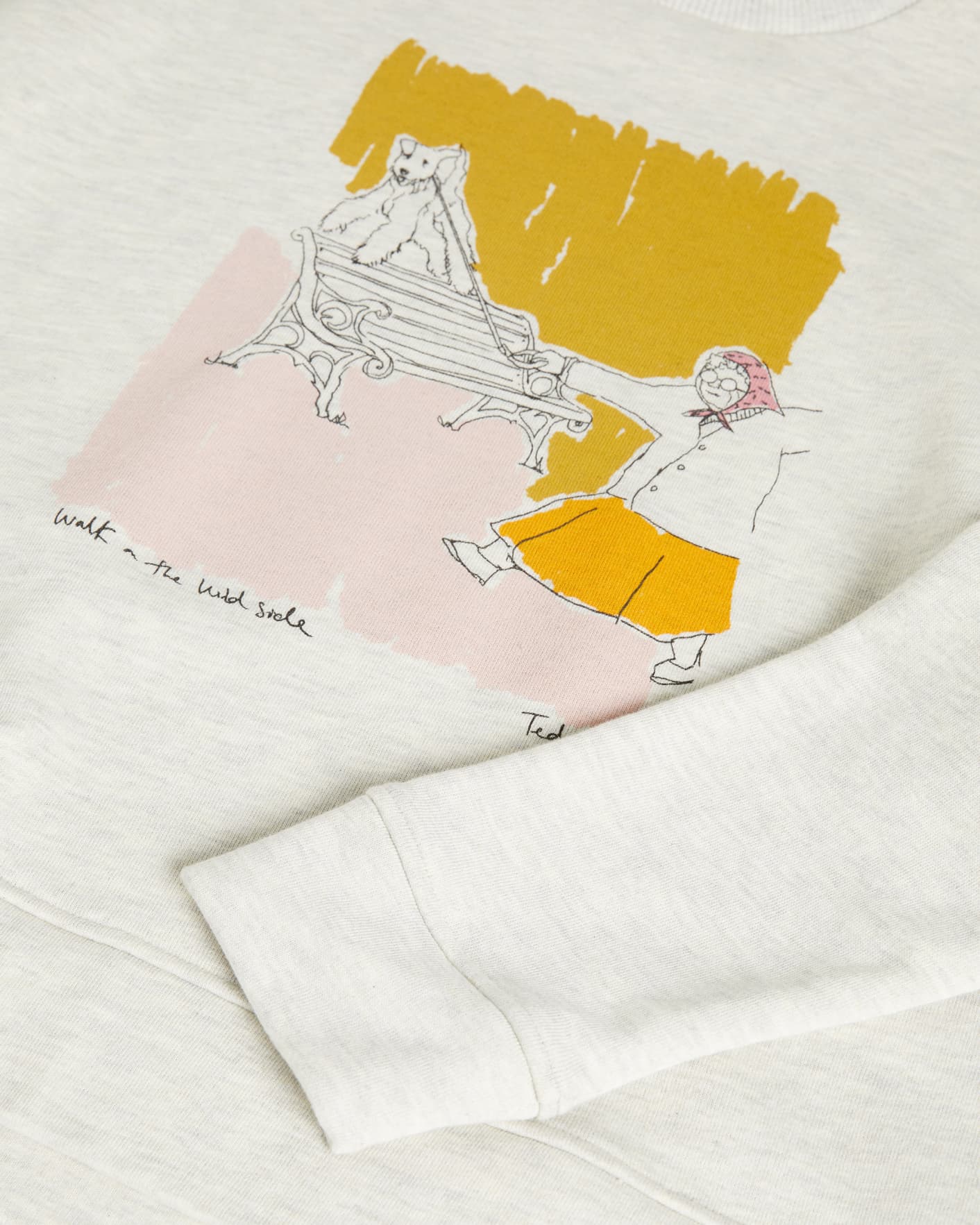 Grey-Marl Graphic Sweat Ted Baker