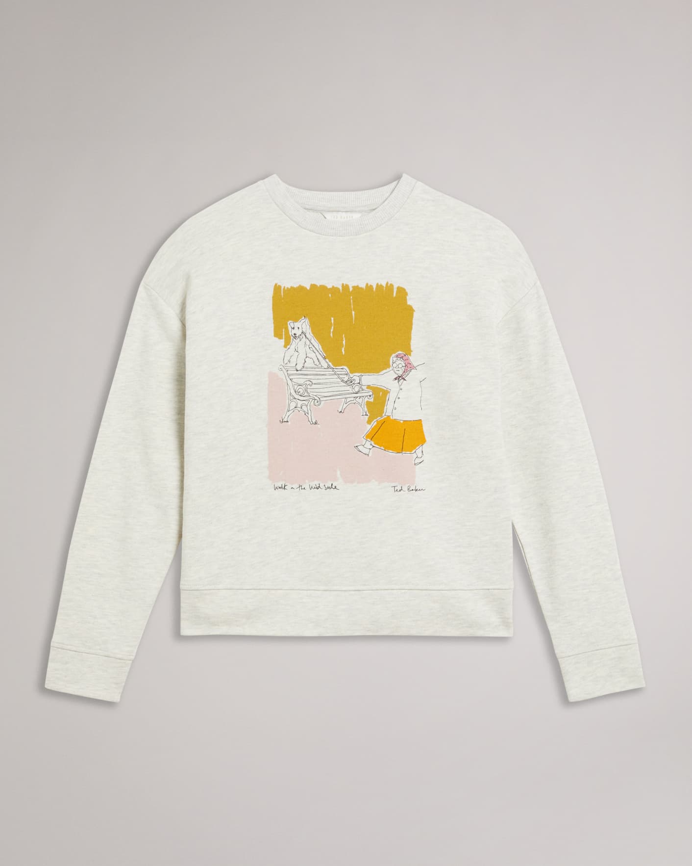 Gray Marl Graphic Sweat Ted Baker